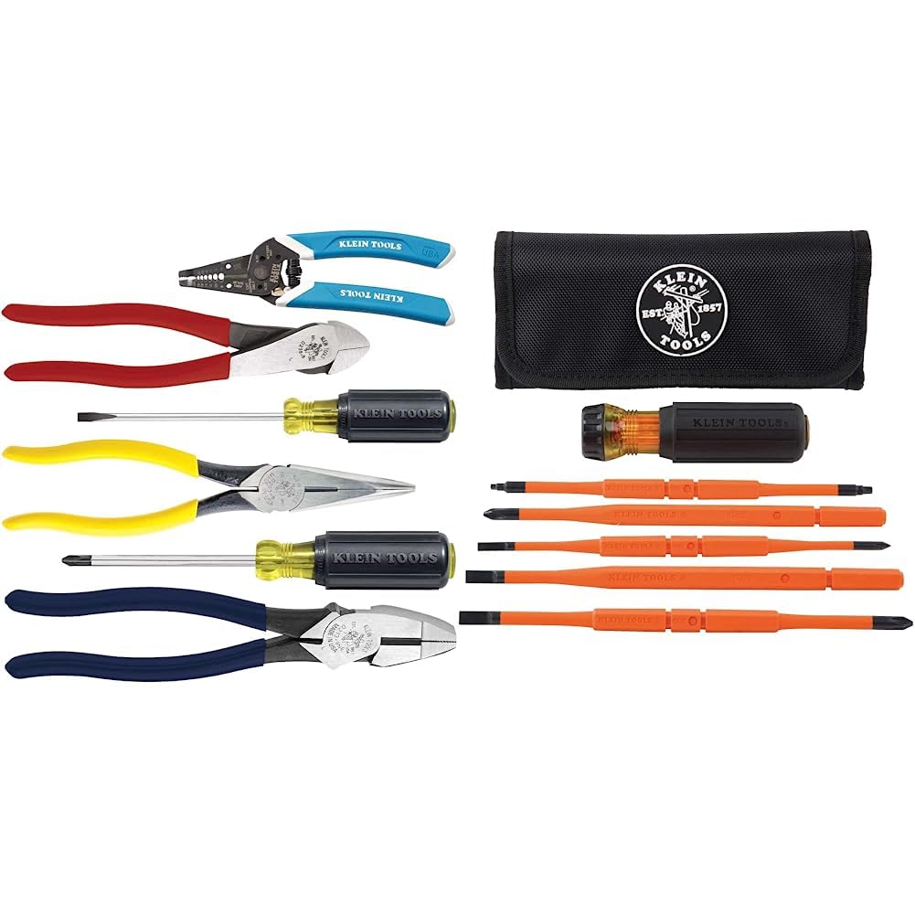 Klein Tools 80080 Hand Tool Kit includes 2 Screwdrivers & 32288 Insulated Screwdriver, 8-in-1 Screwdriver Set with Interchangeable Blades, 3 Phillips, 3 Slotted and 2 Square Tips