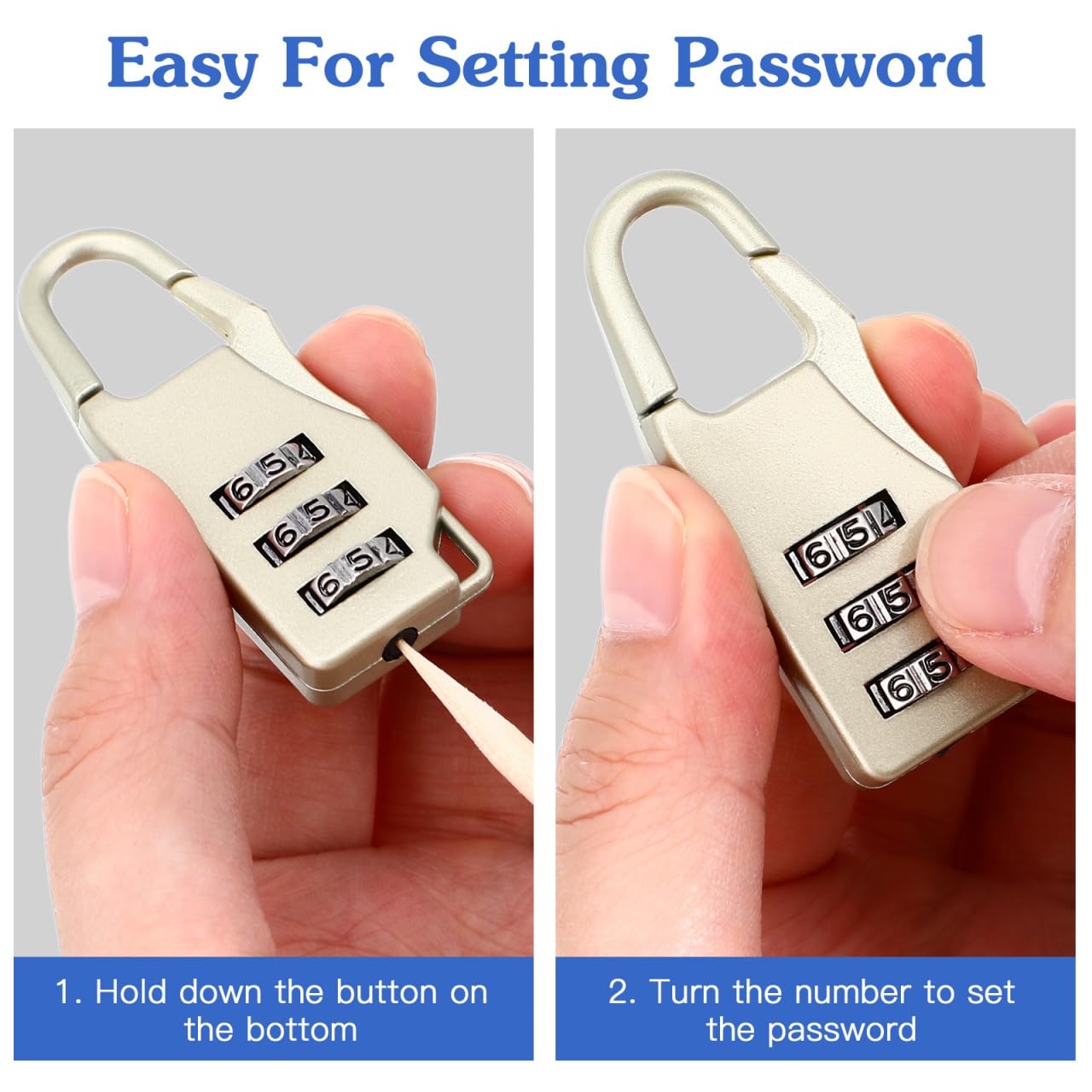 LIFKOME Digital Combination Lock 3-Digit Resettable Password Padlock for Luggage Suitcase Backpack Cabinet Portable Security Lock for Travel and Home Use 2.16X0.78X0.31In 6-Pack