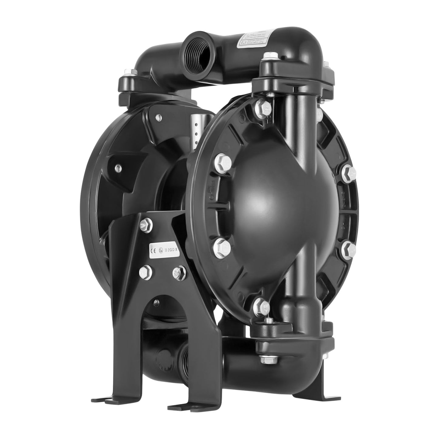 Air Operated Diaphragm Pump, 1 inch Inlet Outlet 39.6 GPM Pneumatic Transfer Max 120PSI 1/8 inch Pass Suspended Pneumatic Diaphragm Pump,Aluminum Body + Nitrile