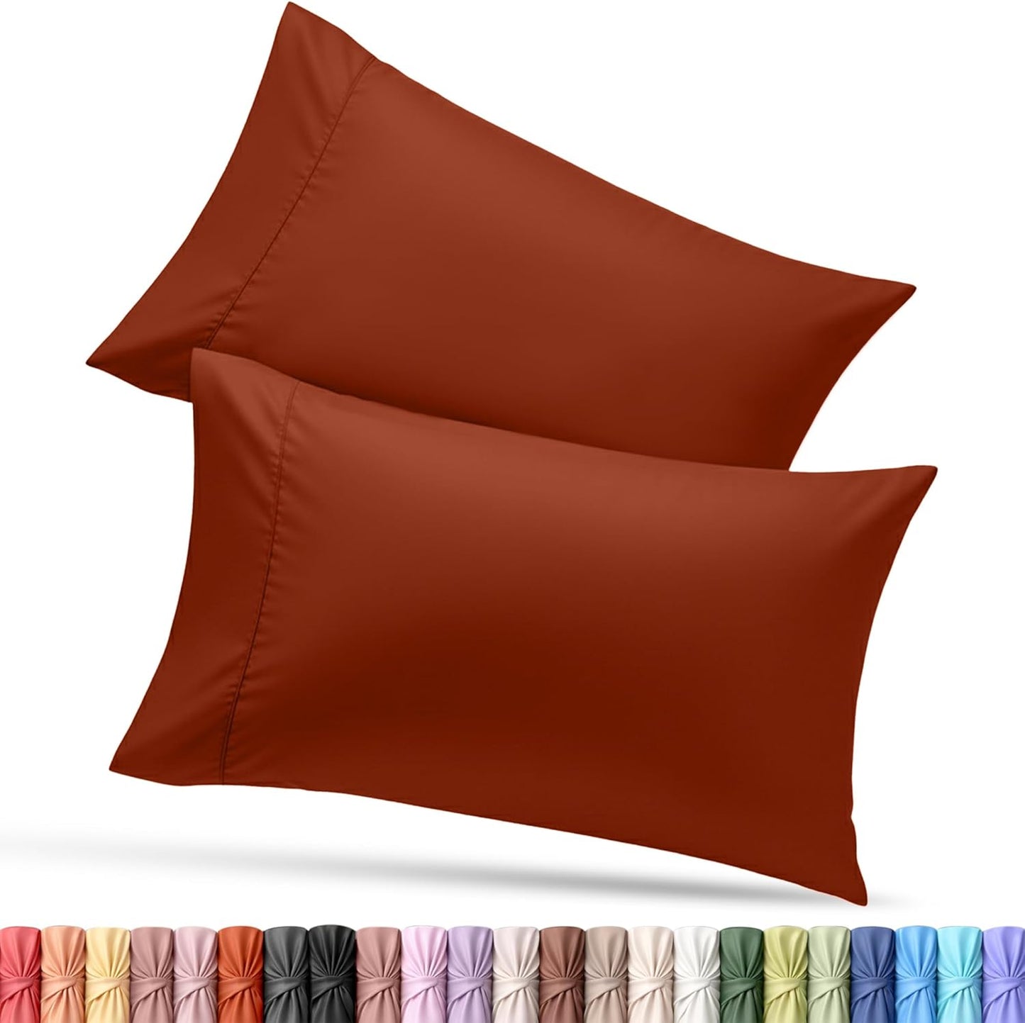 Utopia Bedding Queen Pillow Cases - Soft Brushed Microfiber - 2 Pack | Fade Resistant 20 x 30 Inches (Orange)