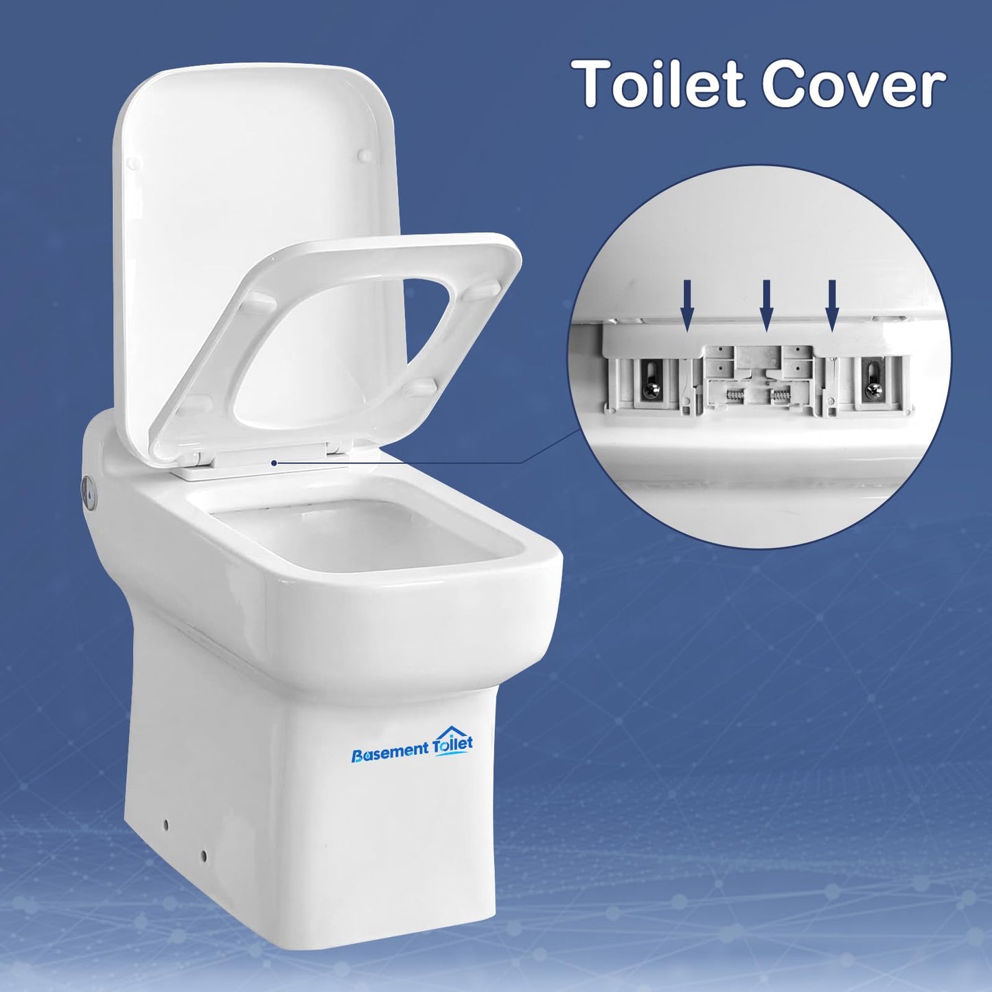 600W Macerating One Piece Toilet,4/5HP Remote Control Macerator Toilet with Pump Built Into the Base,Connect the sink AC110V 0.75/1 GPF with High Efficiency Flush for Small Space,Glossy White