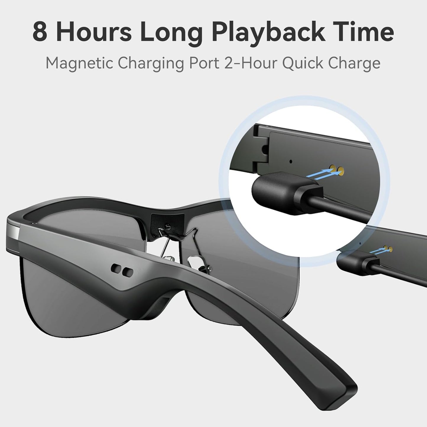 GAXABI (M9 Smart Glasses, Polarized Bluetooth Sunglasses, Built-in Mic & Speakers, Voice Assistant, UV Protection