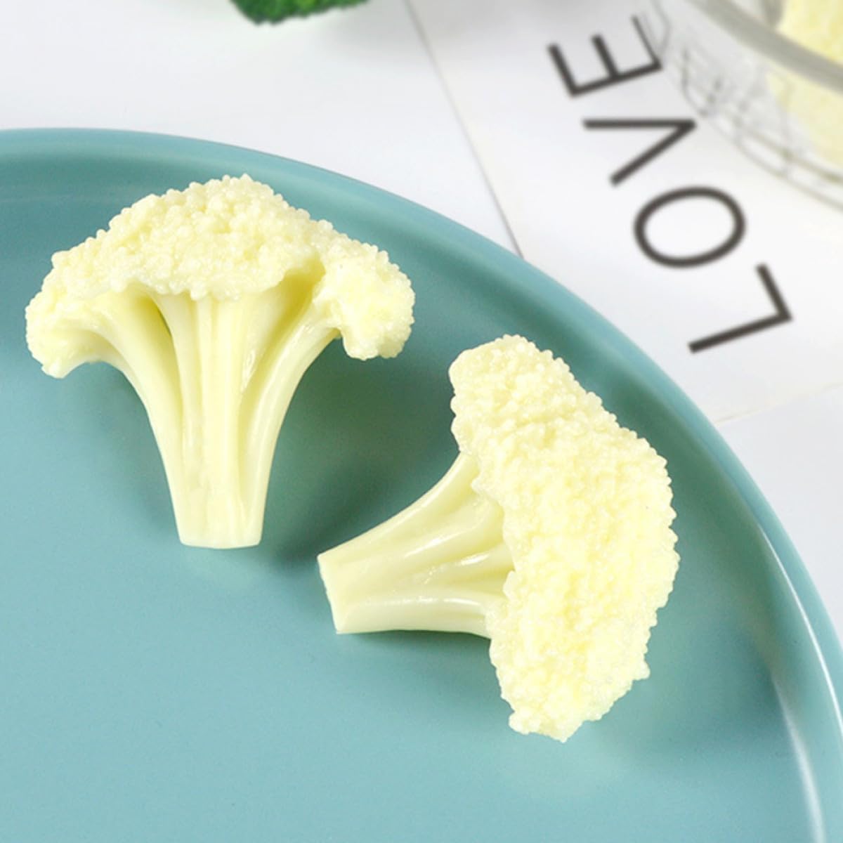 4Pcs VALICLUD Artificial Cauliflower Models Lifelike Faux Vegetables for Home Kitchen Display Prop Decorative