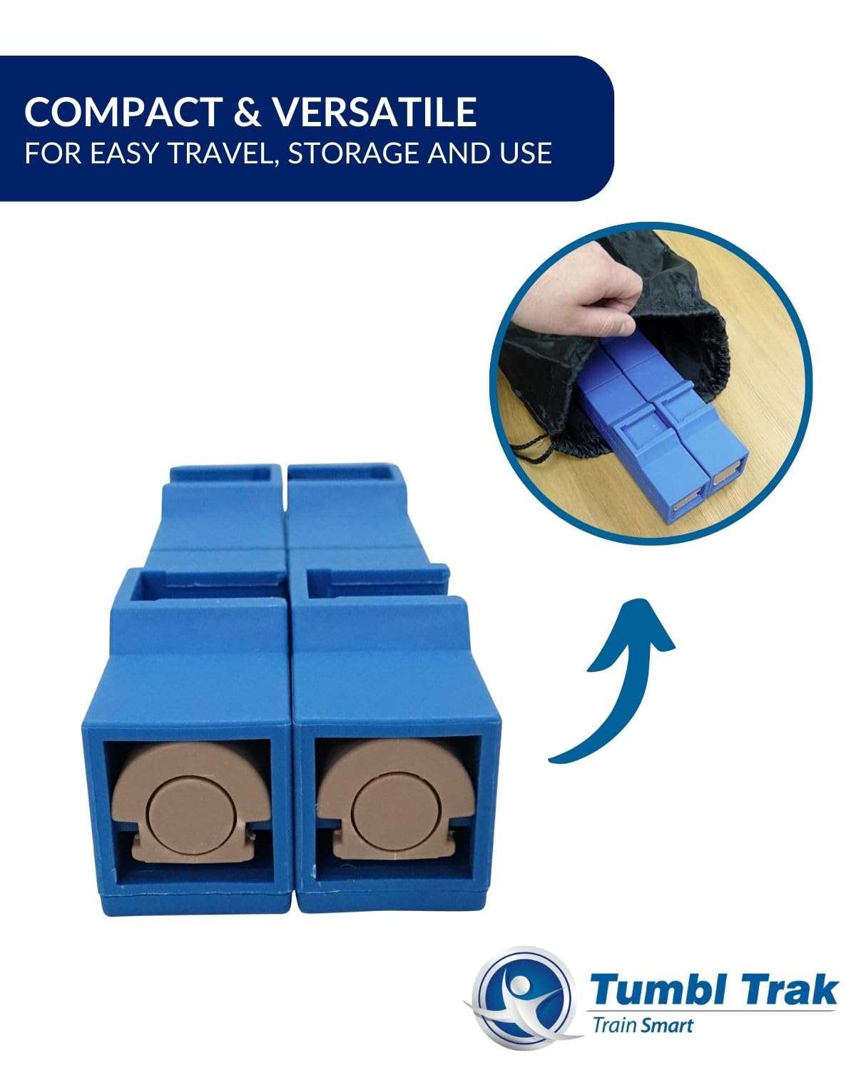 Tumbl Trak Portable Parallette Bars, Blue