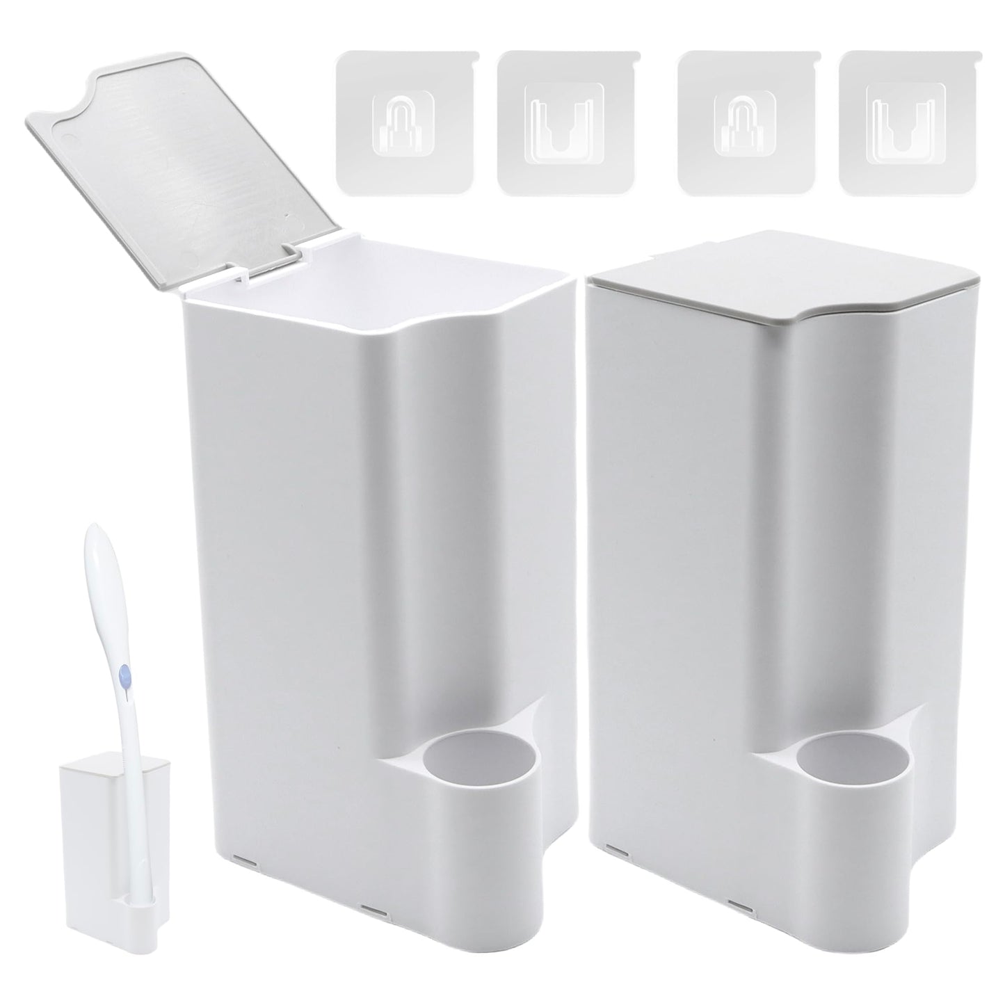 Terixe 2 Pack Holder for Clorox Toilet Wand – Compatible with Clorox Toilet Wand Holder Only, Space-Saving Wall-Mount & Free-Standing Toilet Wand Holder