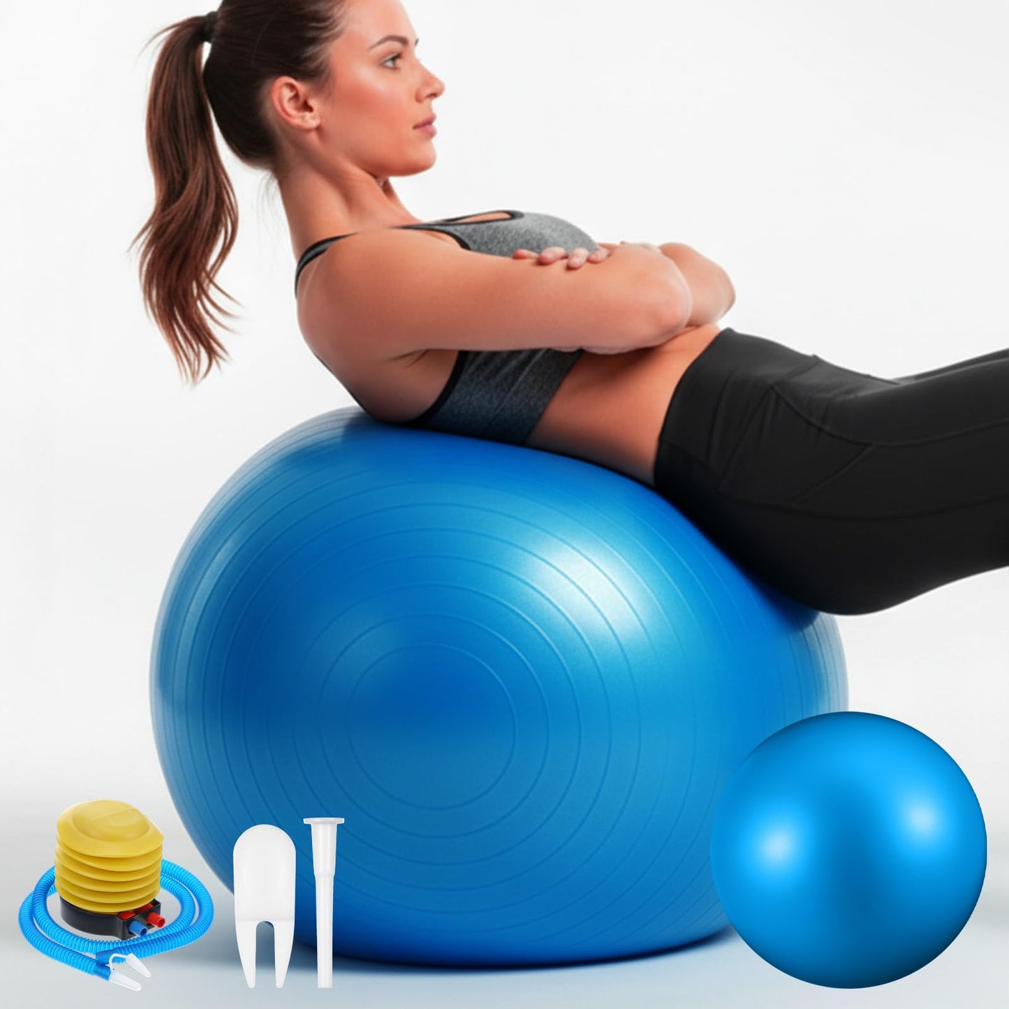 Kifmurase 2PCS Yoga Ball, 25Inch Thicked Anti-Burst Exercise Balls for Workout Stretching Stability, Non-Slip Balance Ball Equipment for Women Pilates Physical Therapy Pregnancy Labor Birthing Fitness