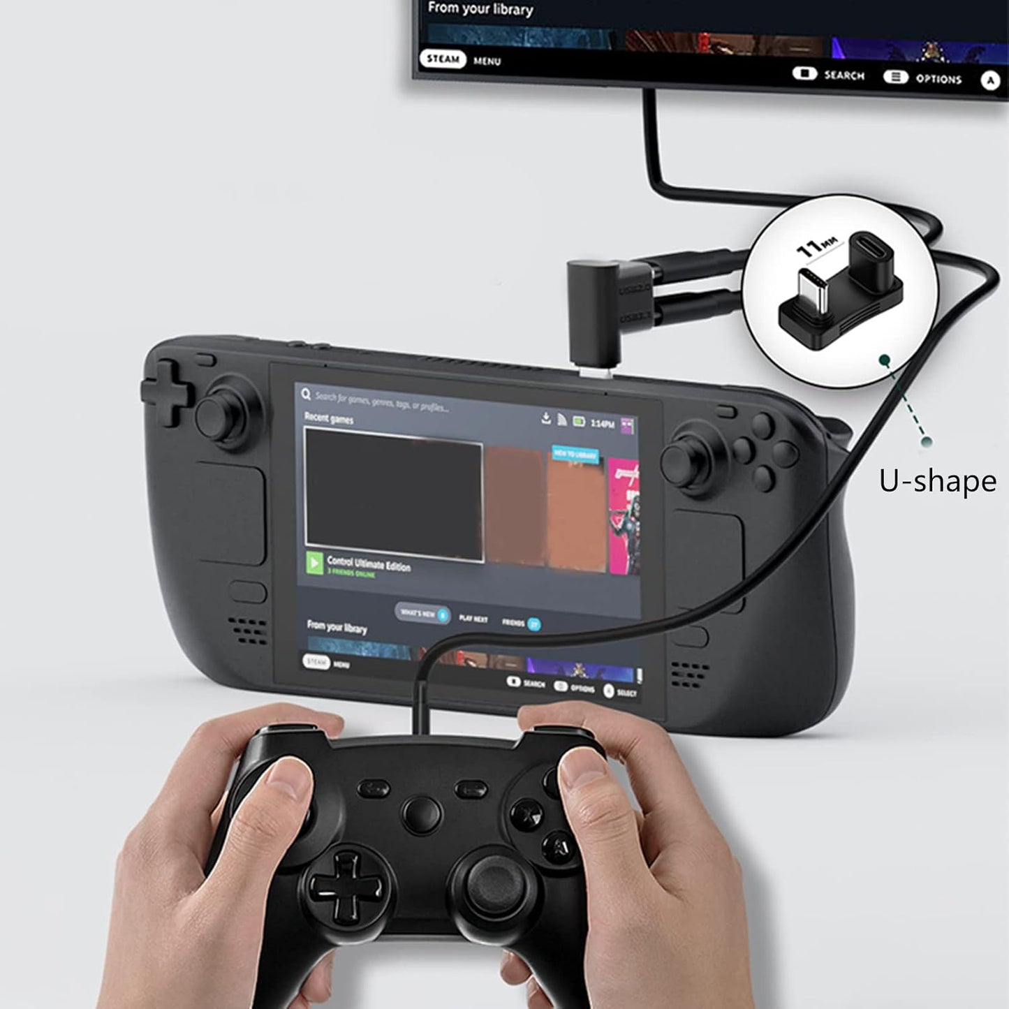 AOYUDJ Docking Station for USB Type C One-Out Two Adapter Game Console Cellphone Tablets Accessory