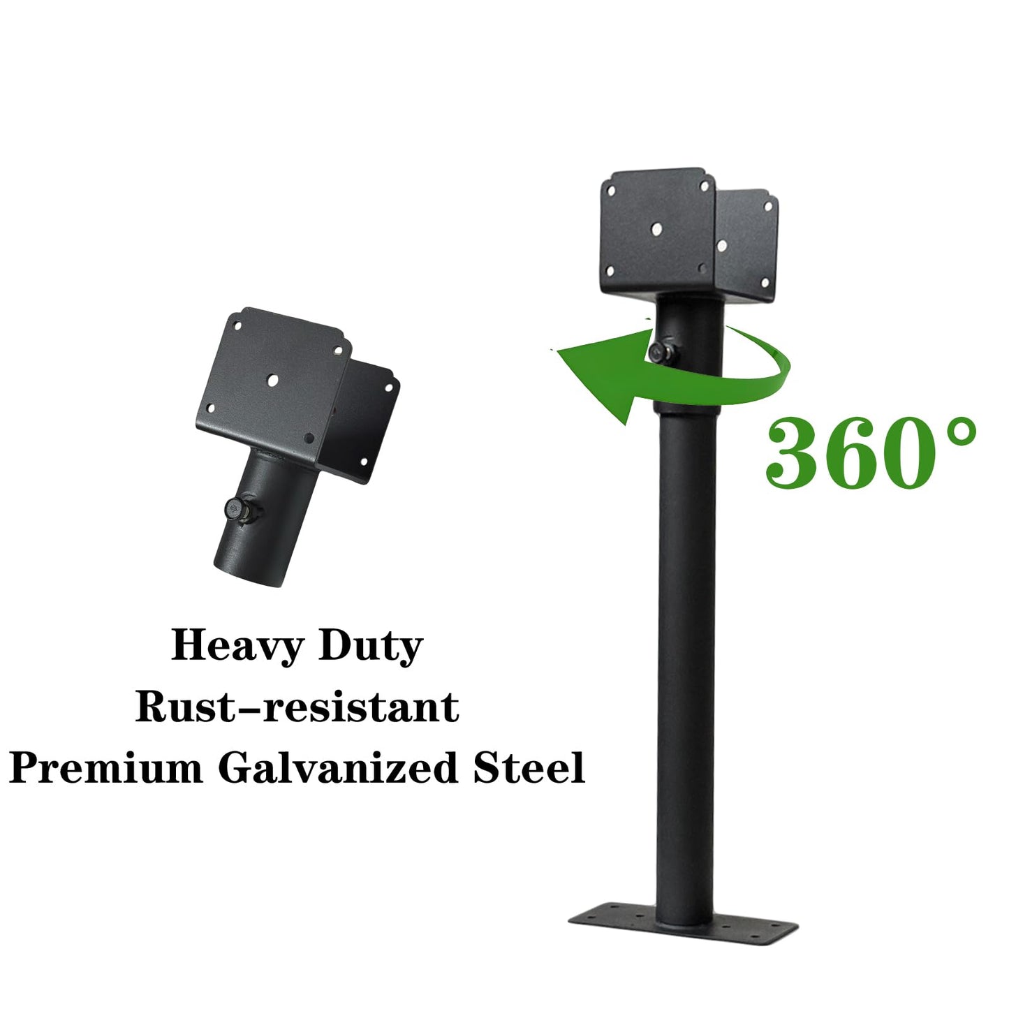 SITYEUR 3 Packs Roof Riser Brackets 3.6" Adjustable Saddle Roof Riser 16.5" High Galvanized Steel Pergola Bracket
