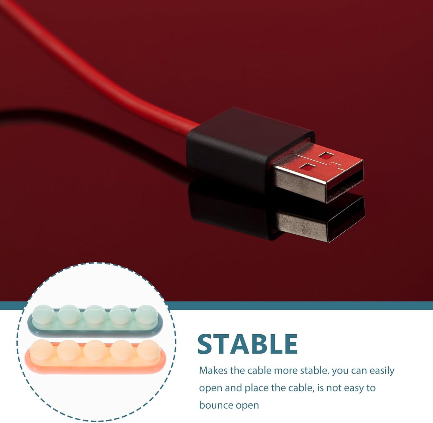 2pcs Homoyoyo Pea Cable Clips USB Cable Holder for Desk Nightstand Multi-Functional Wire Management Organizer for Cars