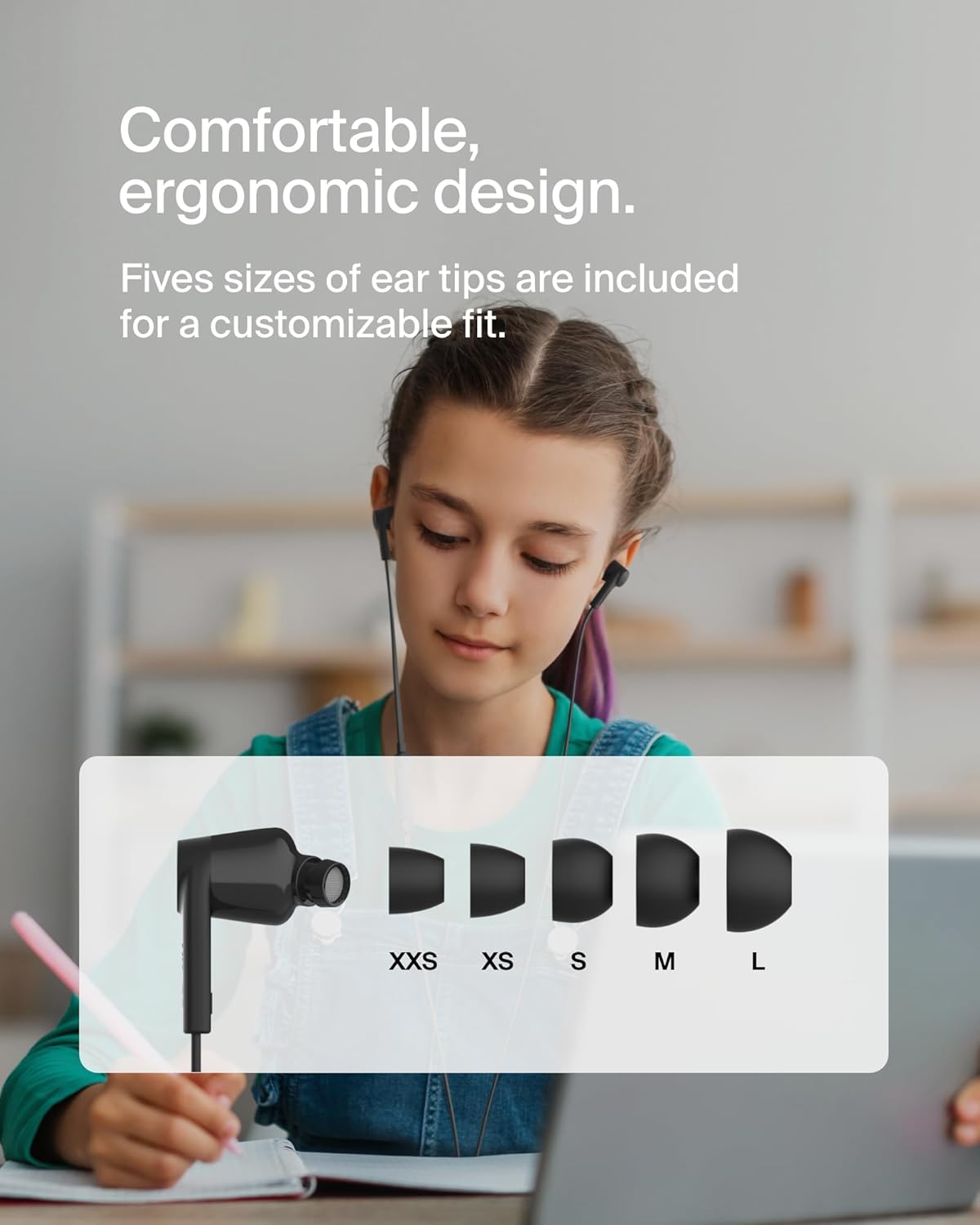 17, 16, S26, 10, Belkin SoundForm Wired Earbuds with USB-C Connector, in-Ear Earphones w/Microphone - USB-C Headphones