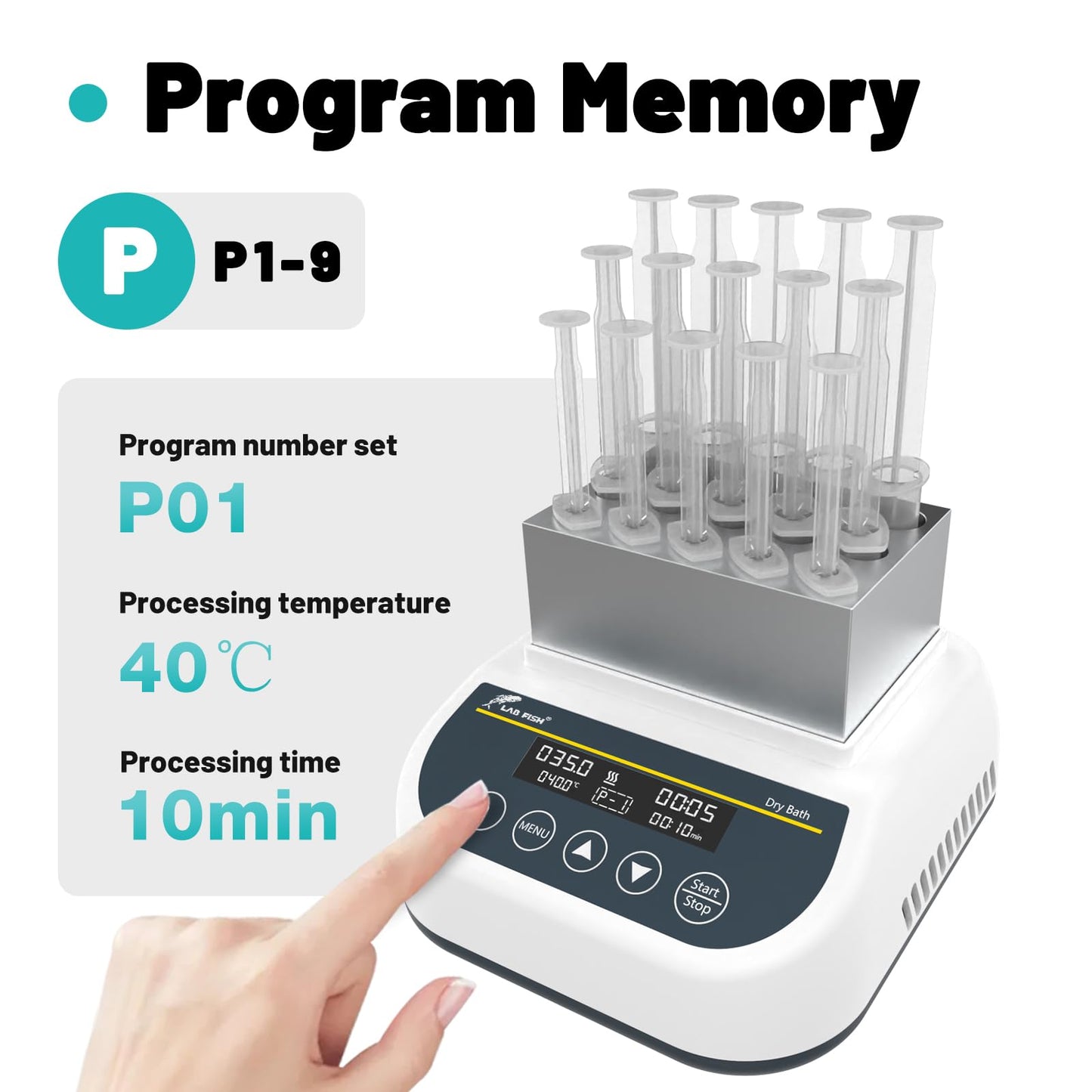 LAB FISH 2.5ml/5ml/10ml Capacity Gel Heating Machine Professional PRP PPP Maker Heater Dry Bath Incubator Block Temperature Control