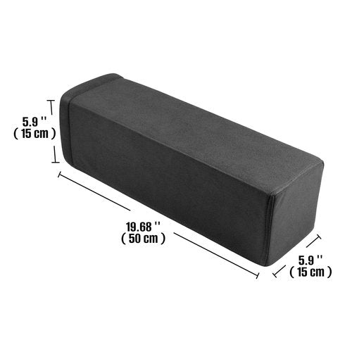 M Mute Touch 2 Pack Couch Arm Rest Pillow, 6''x6''x20'' Faux Leather Waterproof Cover, High Density Foam Armrest Cushion, Removable & Washable Elbow Support for Sofa, Bed, and Armchair (Black)