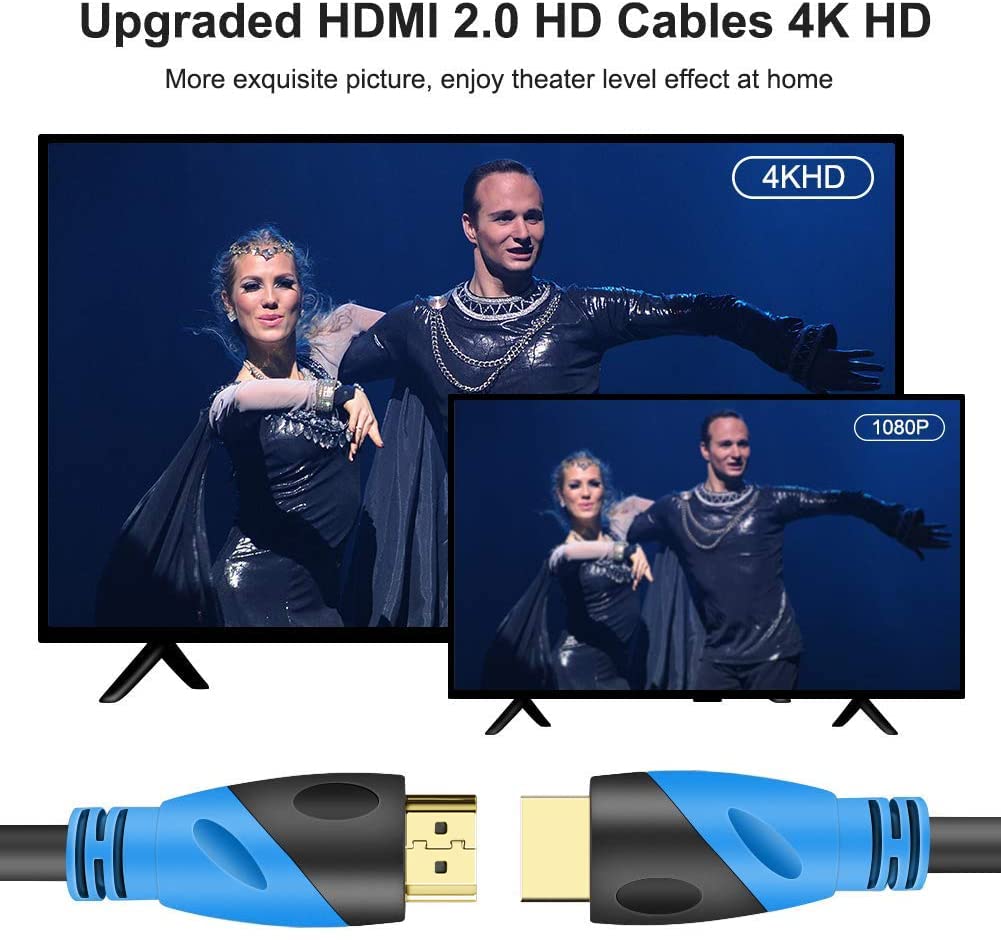 4K 35 2.0,18Gbps) 4K@60HZ 2K 1080P 3D PS4/PS5 ect(10.5m) HDMI FT Cable (HDMI Ultra High Speed Gold Plated