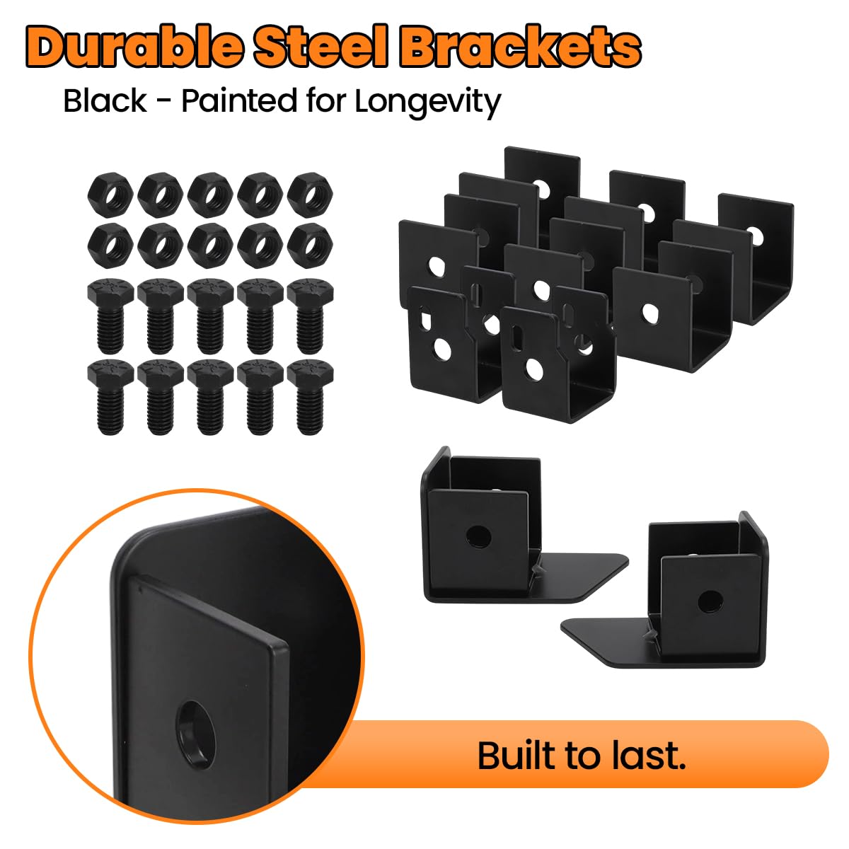 For 2014-2018 Chevy Silverado GMC Sierra Crew Cab Rear Seat Lift Kit, 2.5 Inch Height Increase, Black Steel Brackets for Added Storage & Audio System Space