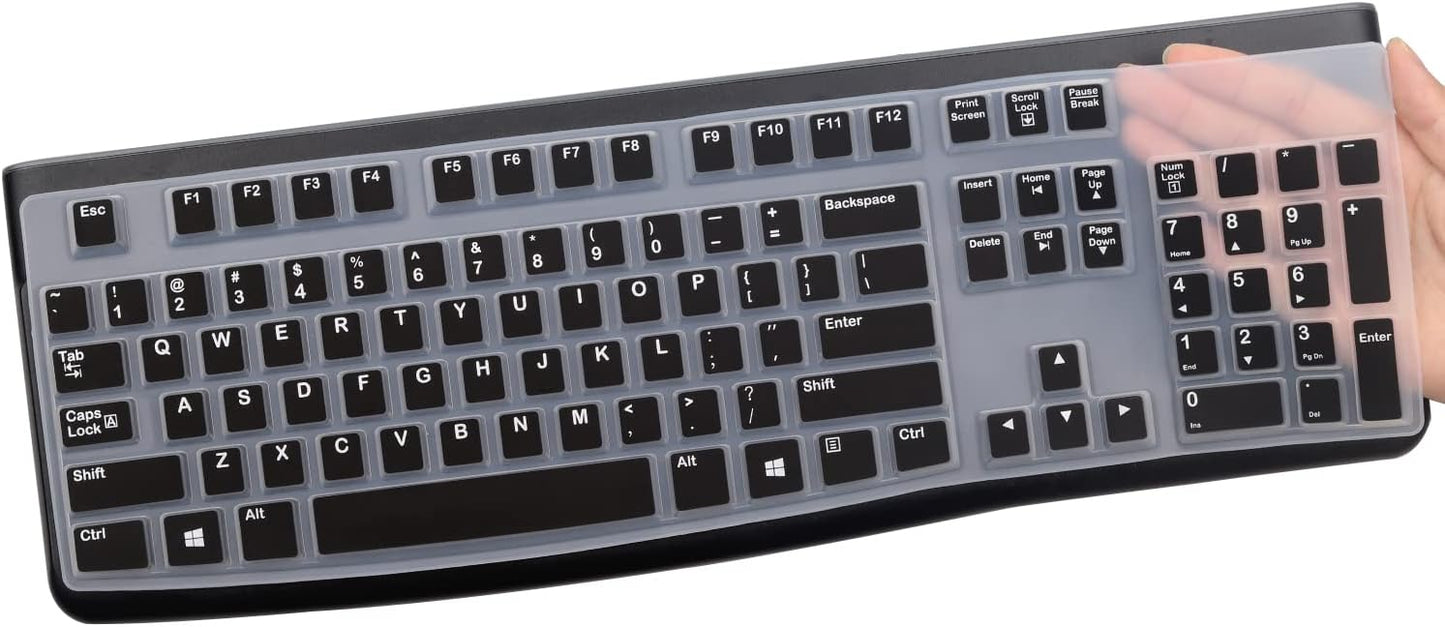 MUBUY-GOL K120 MK120 K120 MK120 Silicone Keyboard Cover for Logitech & Ergonomic Desktop USB Wired Keyboard, Logitech