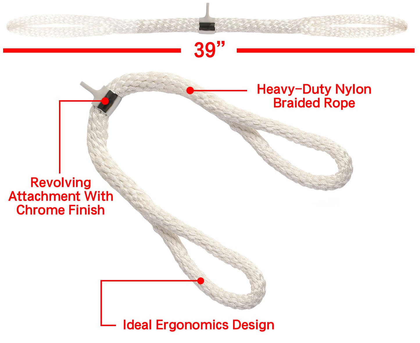 SEWD Tricep Rope 39 Inches Tricep Rope Cable Attachment – Tricep Pull Down Rope for Cable Machine, Easy to Grip & Non-Slip Cable Attachment for Gym Workout Exercise