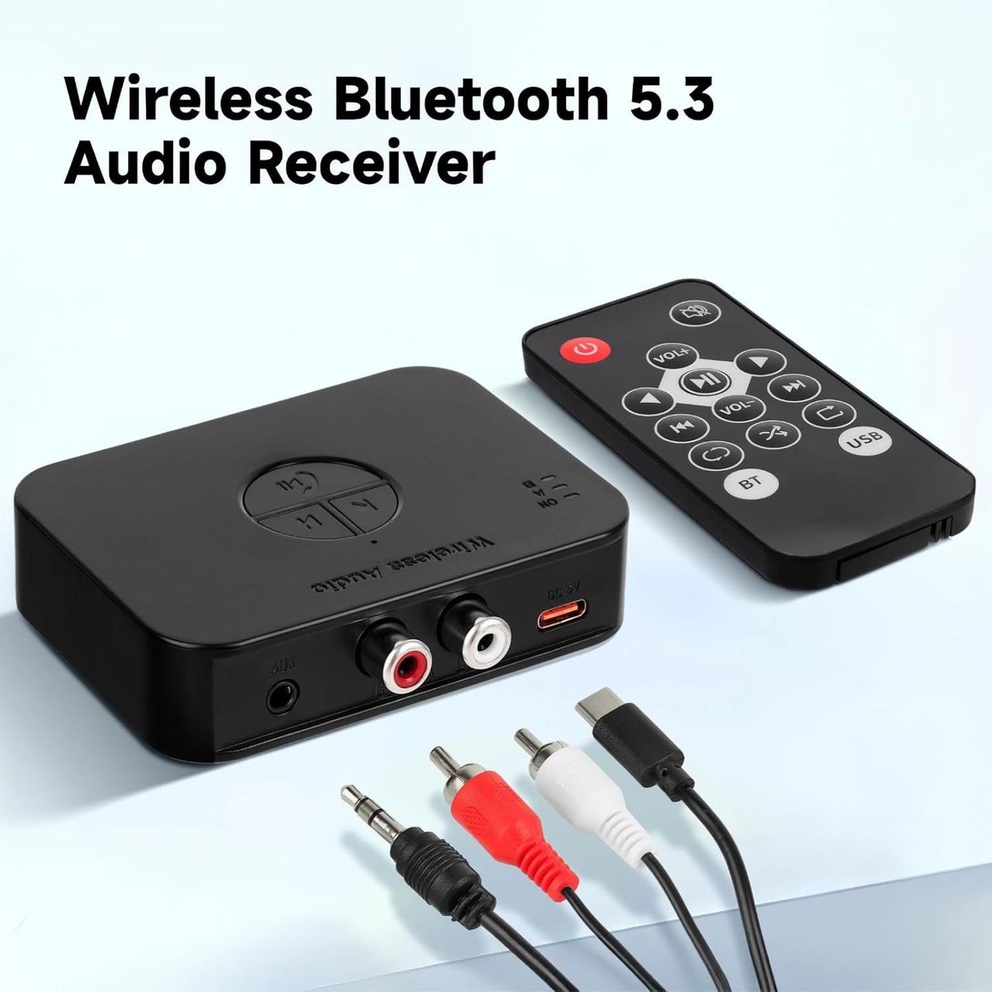 Ransanx M2R 5.4 3.55mm Bluetooth Audio Receiver RCA Bluetooth Adapter for Stereo Wireless Audio Receiver/USB Flash