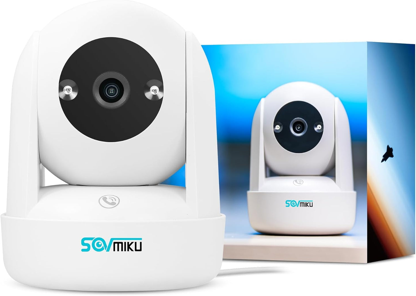 SOVMIKU CB2 2K 5GHz 360 Setup, 180 Vicohome Indoor Camera, Wi-Fi, Plug-in, AI Tracking, Home Security, Pet/Baby