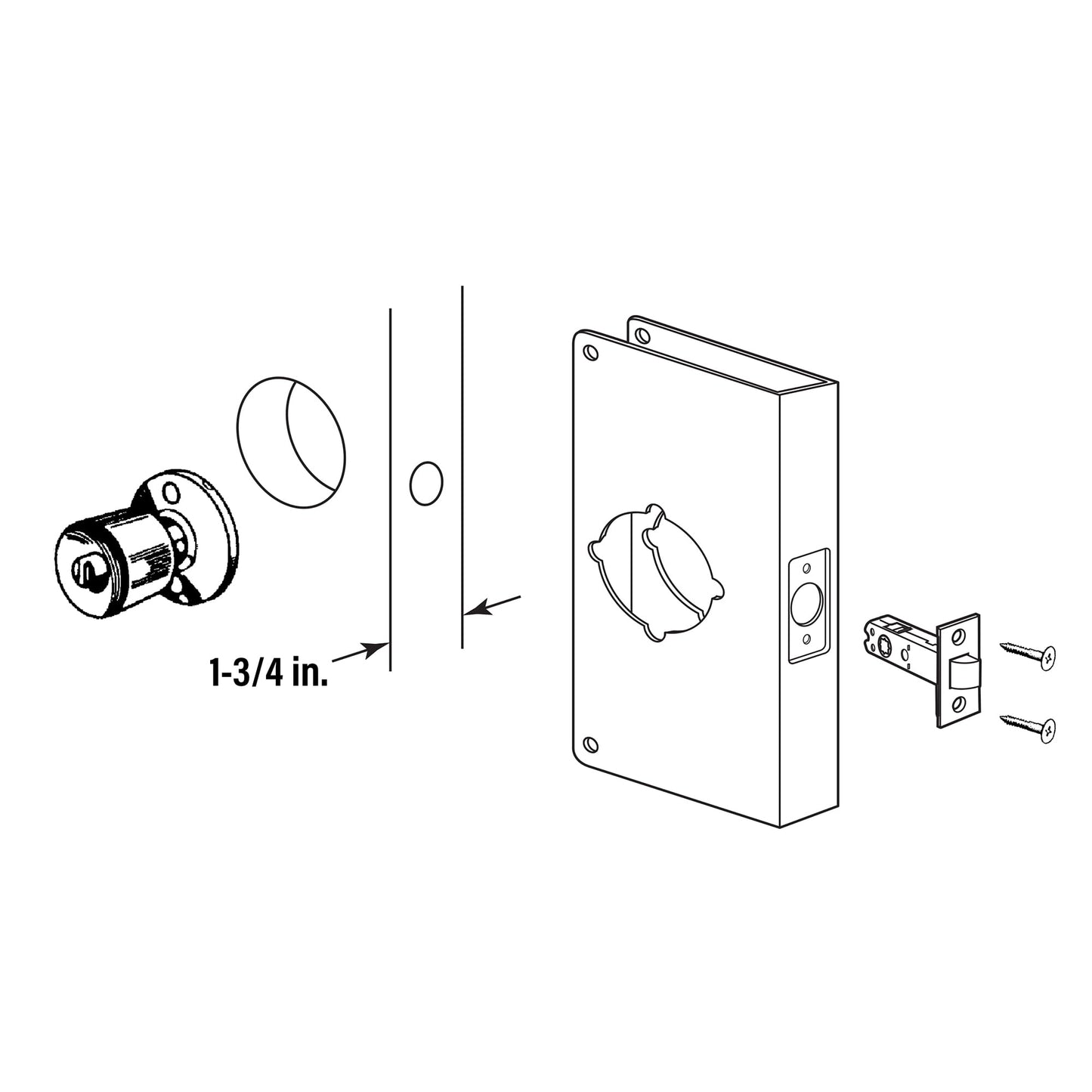 Prime-Line U 9552 Stainless Steel Lock and Door Reinforcement Plate for 1-3/4 In. Thick Doors, Stainless Steel Finish (Single Pack)