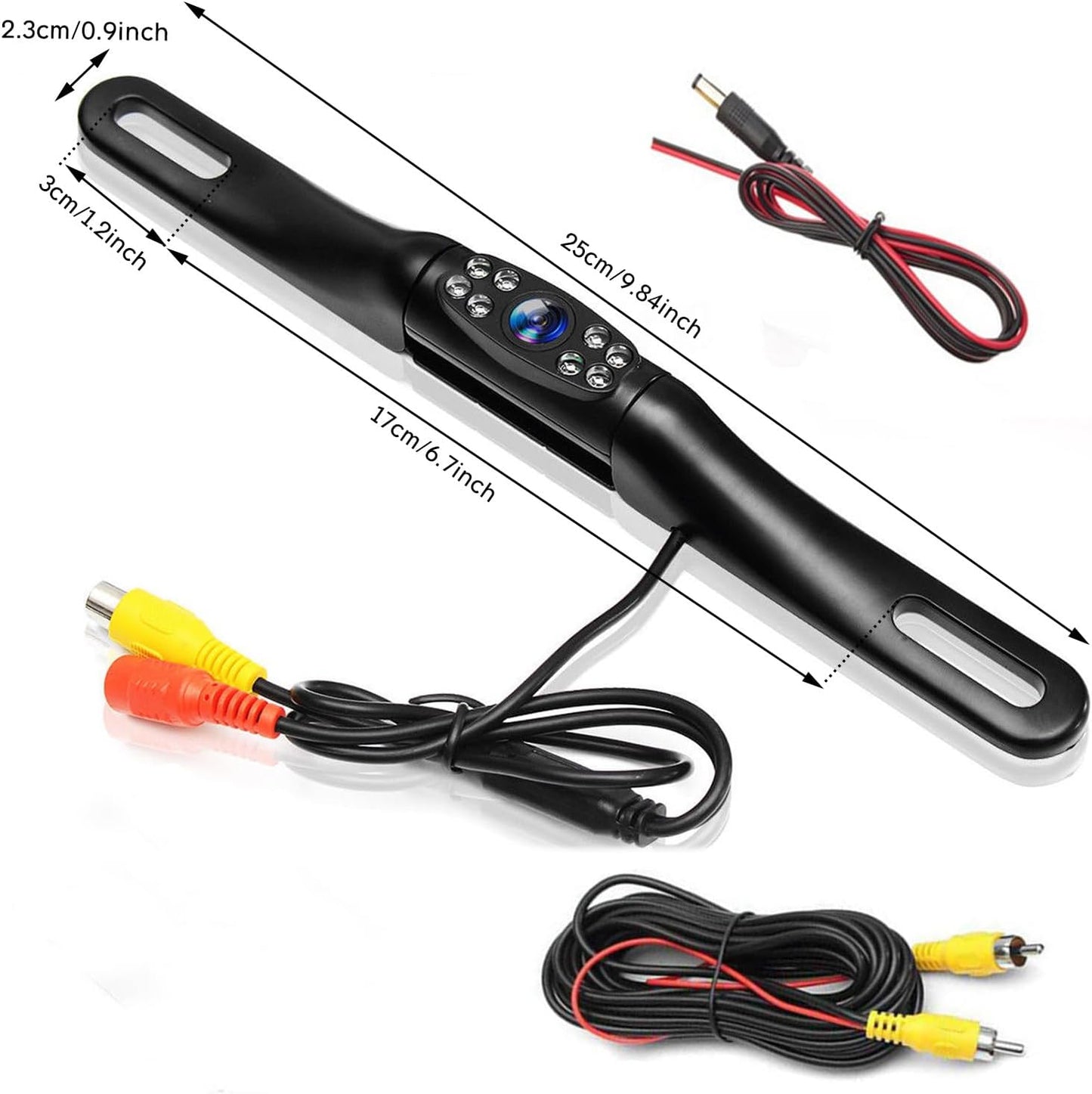 YUGUANG 1080P 170 License Plate Backup Camera, AHD Degree Wide View Angel Night Vision Guide Line On/Off Waterproof