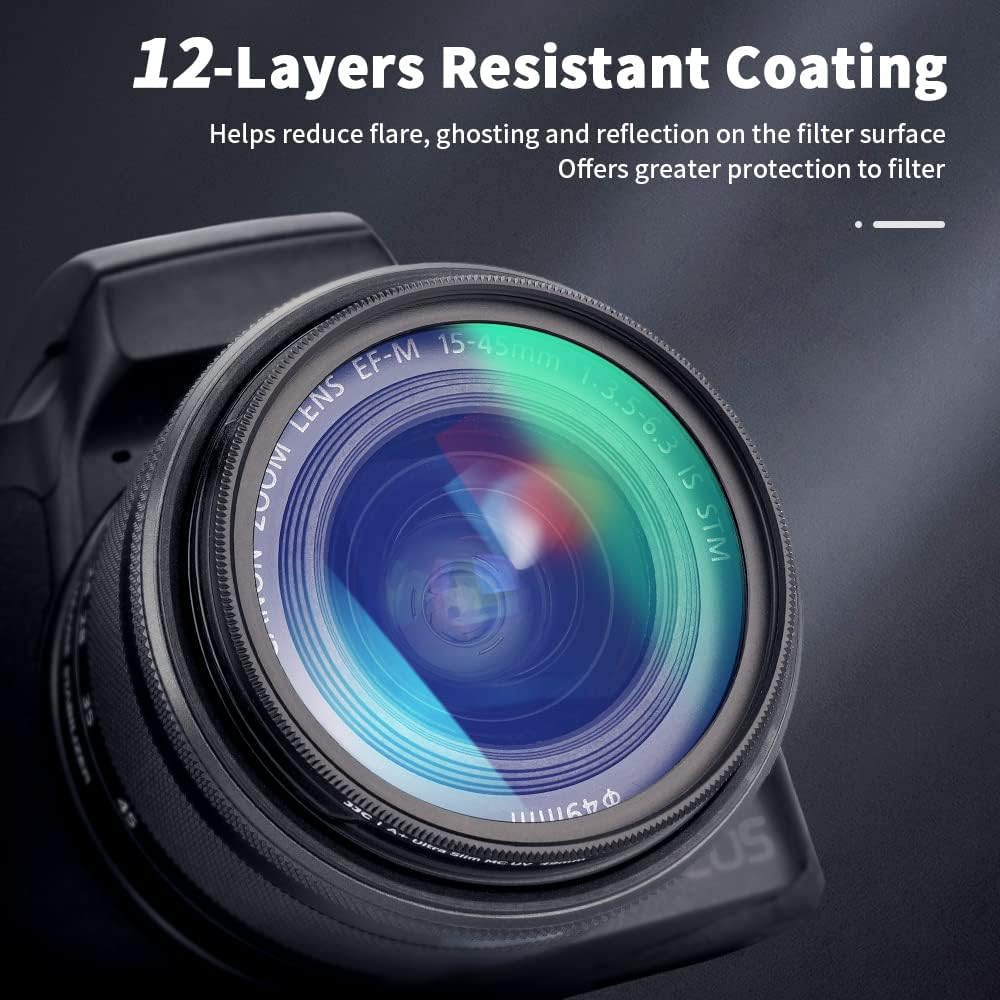 JJC 58mm T7 T6 T8i T7i T6i SL3 SL2 90D 80D 77D 4000D 18-55mm Multi-Coated UV Filter + Long Soft Viewfinder Eyecup