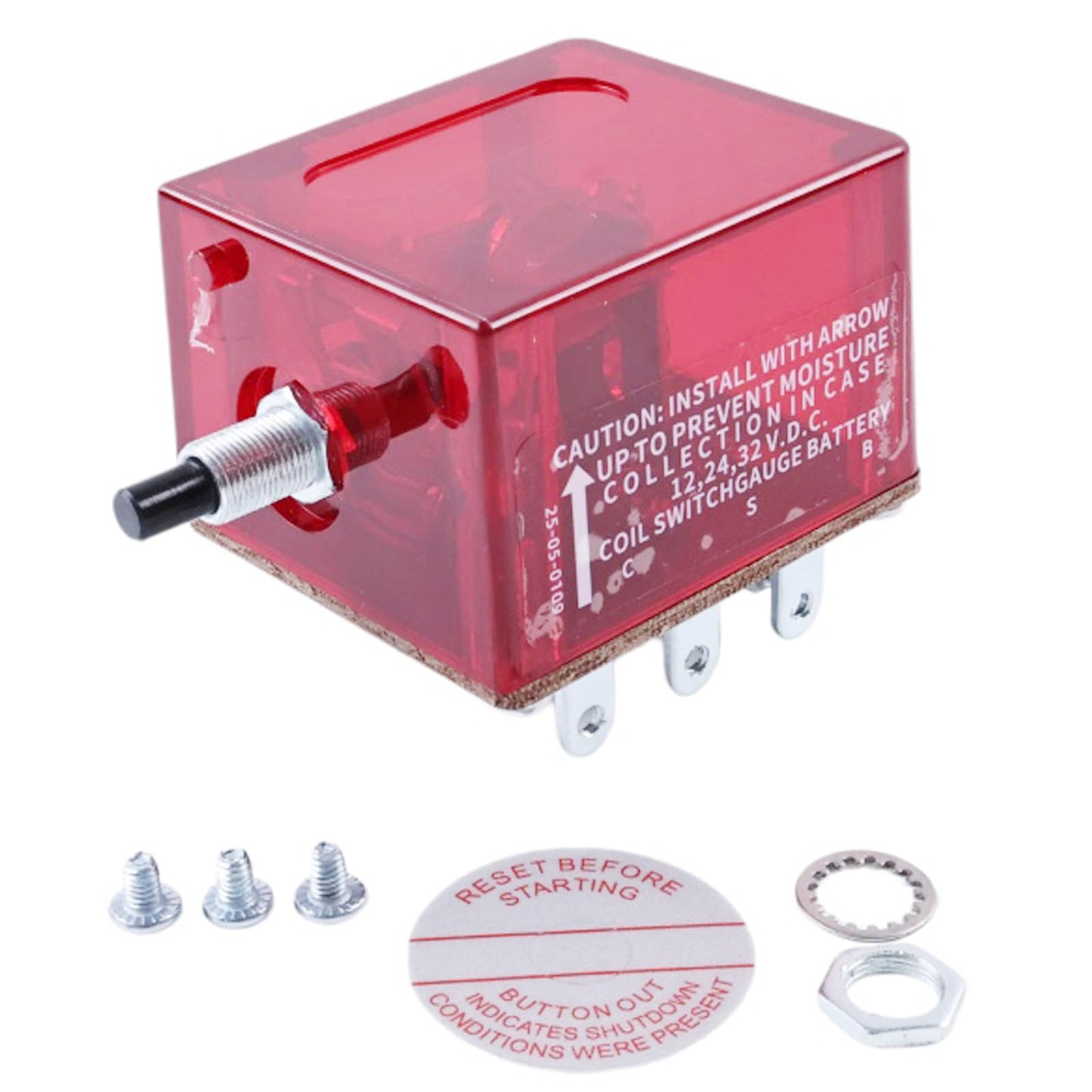NETYANPI 117 Push Button Magnetic Switch 25700071 for FW Murphy Swichgage Panels Auto Engine Shutdown Monitor Marine Diesel Engines Generator Sets Industrial Applications