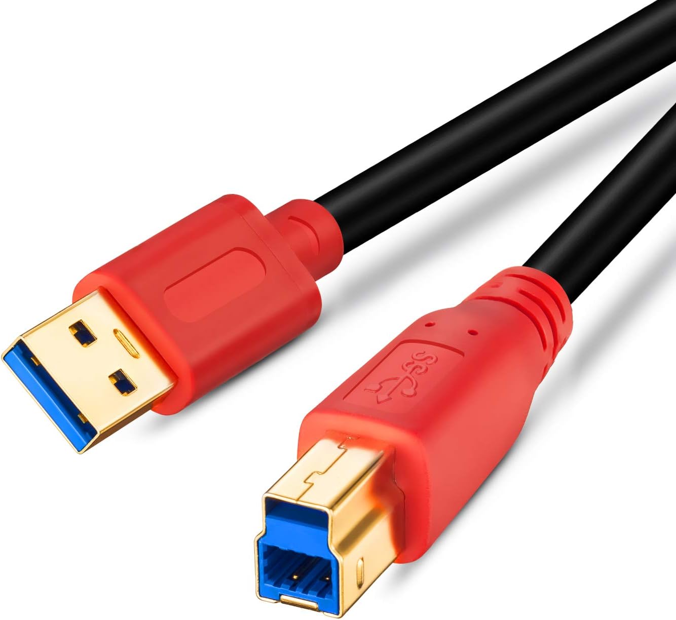 3.0 1.5Ft, (0.5M/1.5Ft) Tan QY USB Cable A Male to B Male Type A to B Male Compatible with Hard Disk