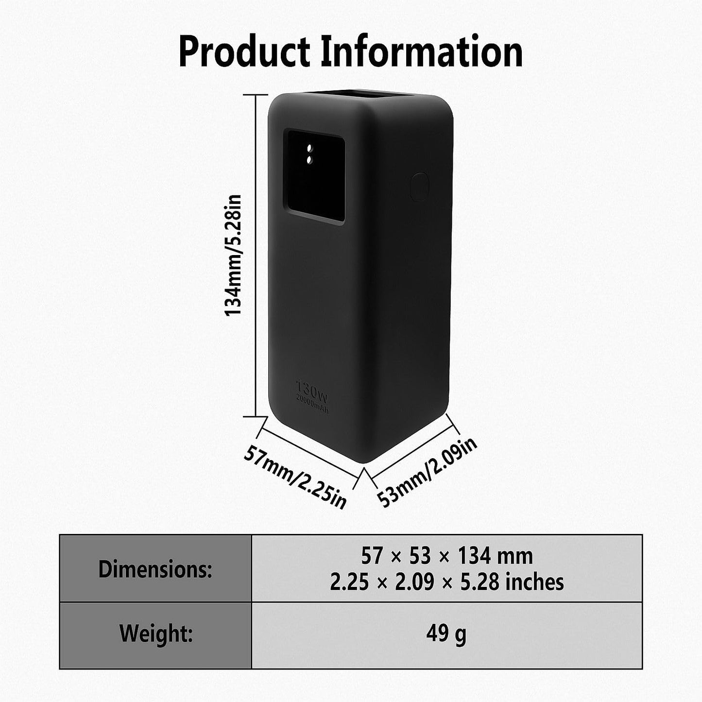 Geiomoo 20000mAh 130W Soft Silicone Case for UGREEN Nexode Power Bank Flexible Scratch Resistant Cover (Black)
