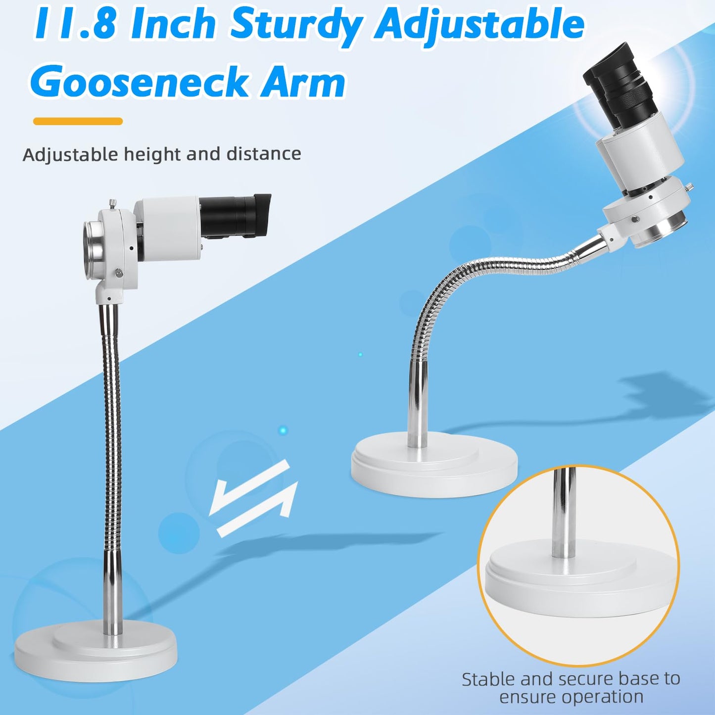 faruijie Dental Microscope with LED Light - Stereomicroscopes 360 Revolve 8X Magnification Binocular Stereo Microscope Dental Binocular Microscope for Electronics Repair with 8W Fluorescent Ring Light