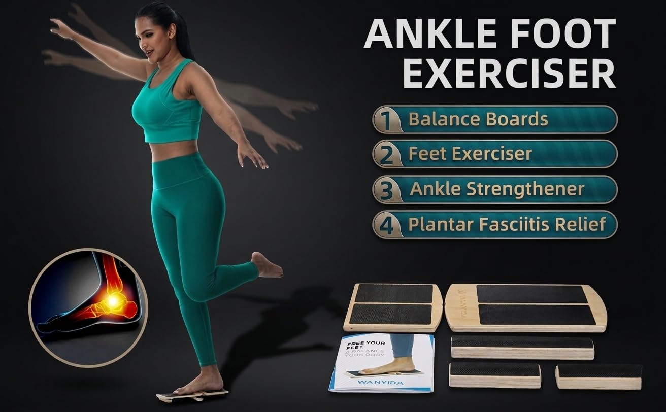 Ankle Foot Strengthener Exerciser for Sprained, Single Leg Balance Board, Posture Corrector, Foot Stretcher for Plantar Fasciitis Relief