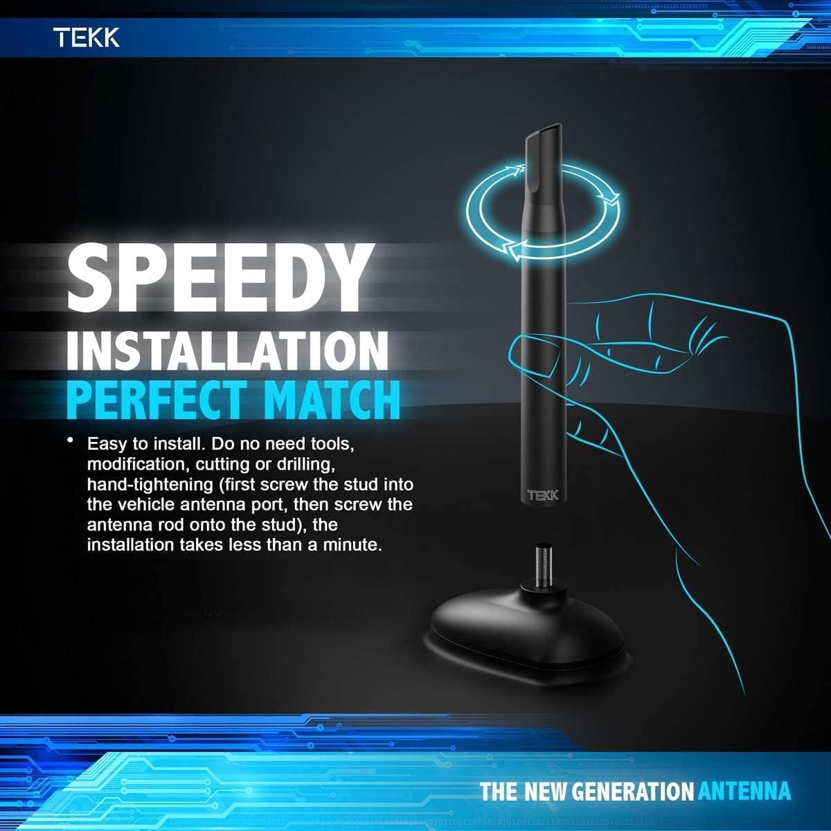 Tekk 1500/2500 3500/1994-2026 4.8 Inches Short Antenna Compatible with Dodge RAM Trucks / / Designed for Optimized