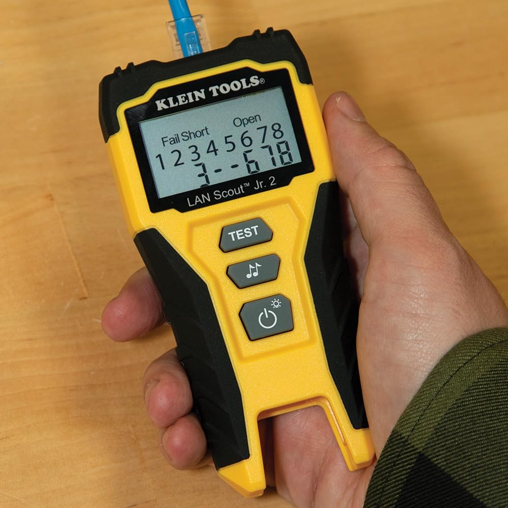 Klein Tools VDV526-200 Cable Tester, LAN Scout Jr. 2 Ethernet Tester for CAT 5e, CAT 6/6A Cables with RJ45 Connections