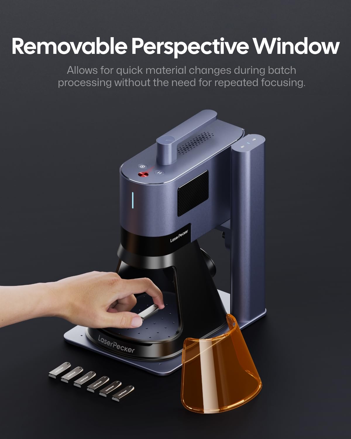 LaserPecker LP5 Smart Dual 20W Fiber + Diode Laser Engraver Cutter with Rotary Extension, Slide Extension & Air Purifier, 3D Embossing, Color Engraving, Ideal for On-site Customization