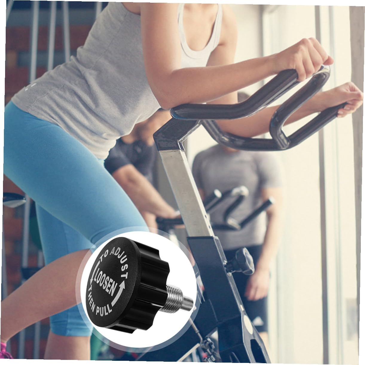 COOLHIYA Exercise Bike Pull Pin Knob Replacement Part 2.55X2.16In Rotating Screw Knob for Stationary Fitness Equipment Home Gym Accessory Easy Installation
