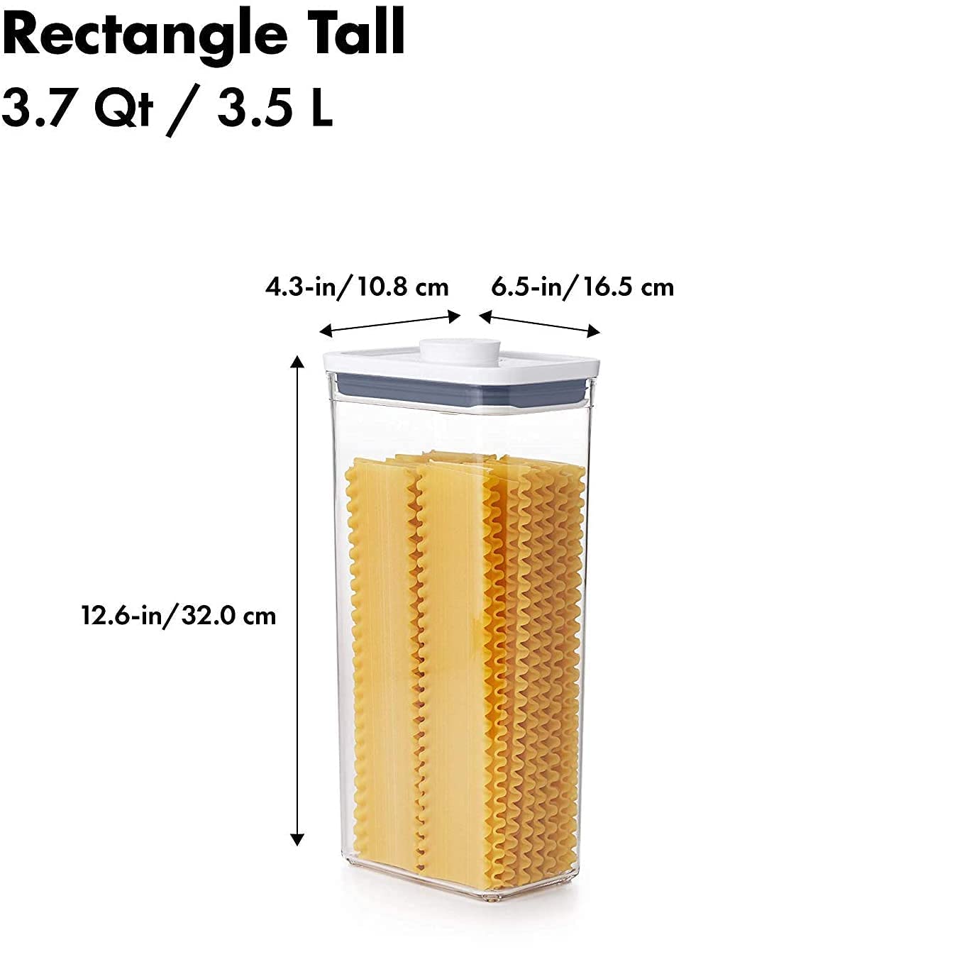 OXO Good Grips POP Container - Airtight Food Storage - 3.7 Qt Rectangle (Set of 4) for Cereal and More