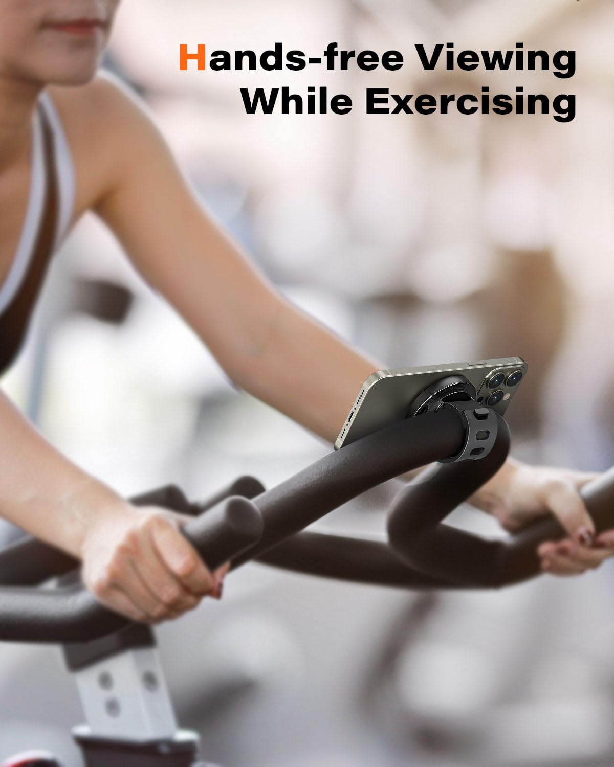 A2C Gym Fitness Phone Mount for MagSafe - 17 N54 Strong Magnets Stable and Secure Phone Mount with Adjustable Strap, 3-in-1 Mount for Gym, Stroller, Golf Push Cart, Treadmill, Peloton Exercise Bikes
