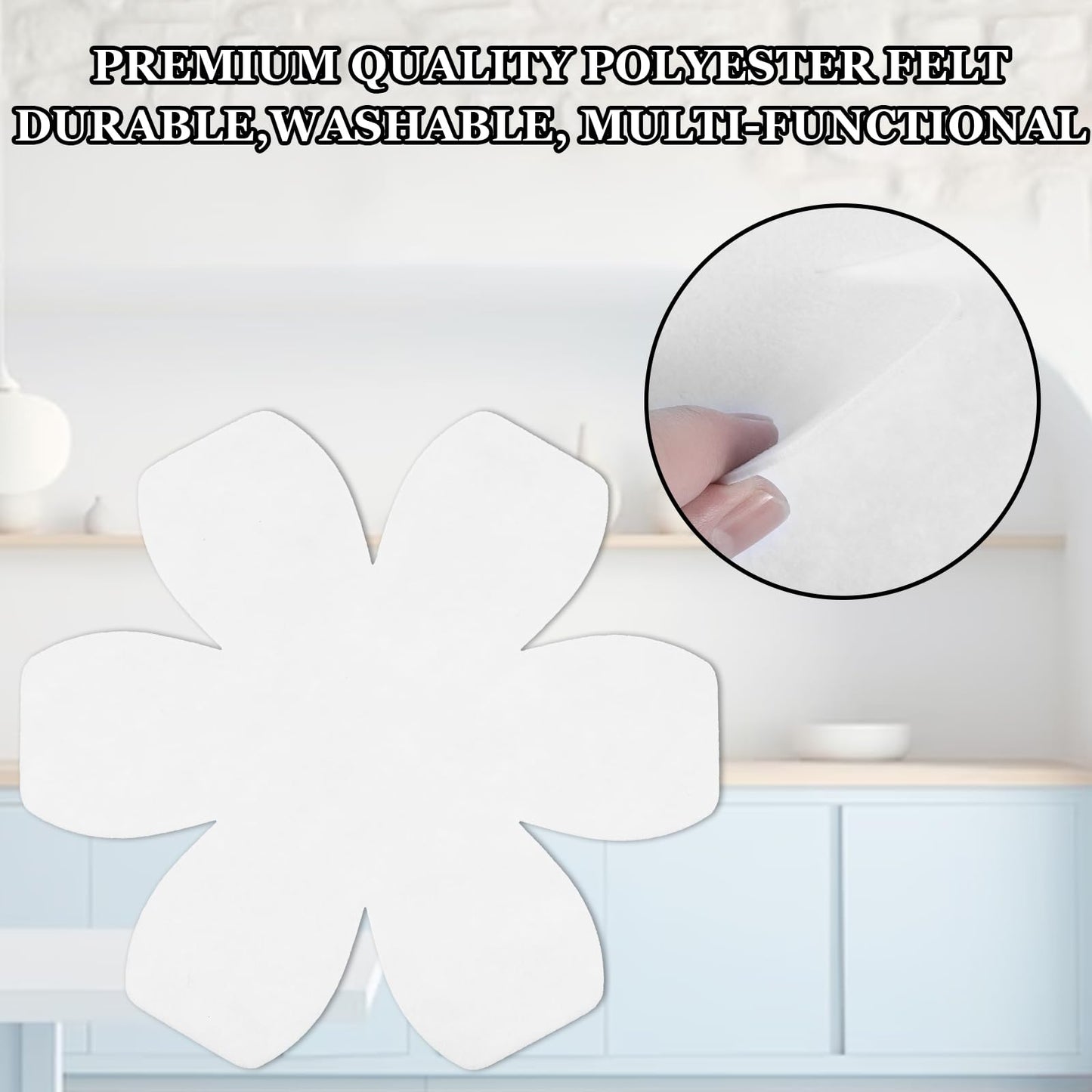 Pan Protectors, Set of 6 and 3 Different Size, Premium Felt Pot Protectors for Stacking Non Stick Pan Dividers Separators Pads for Stacking and Protecting Your Cookware (White)