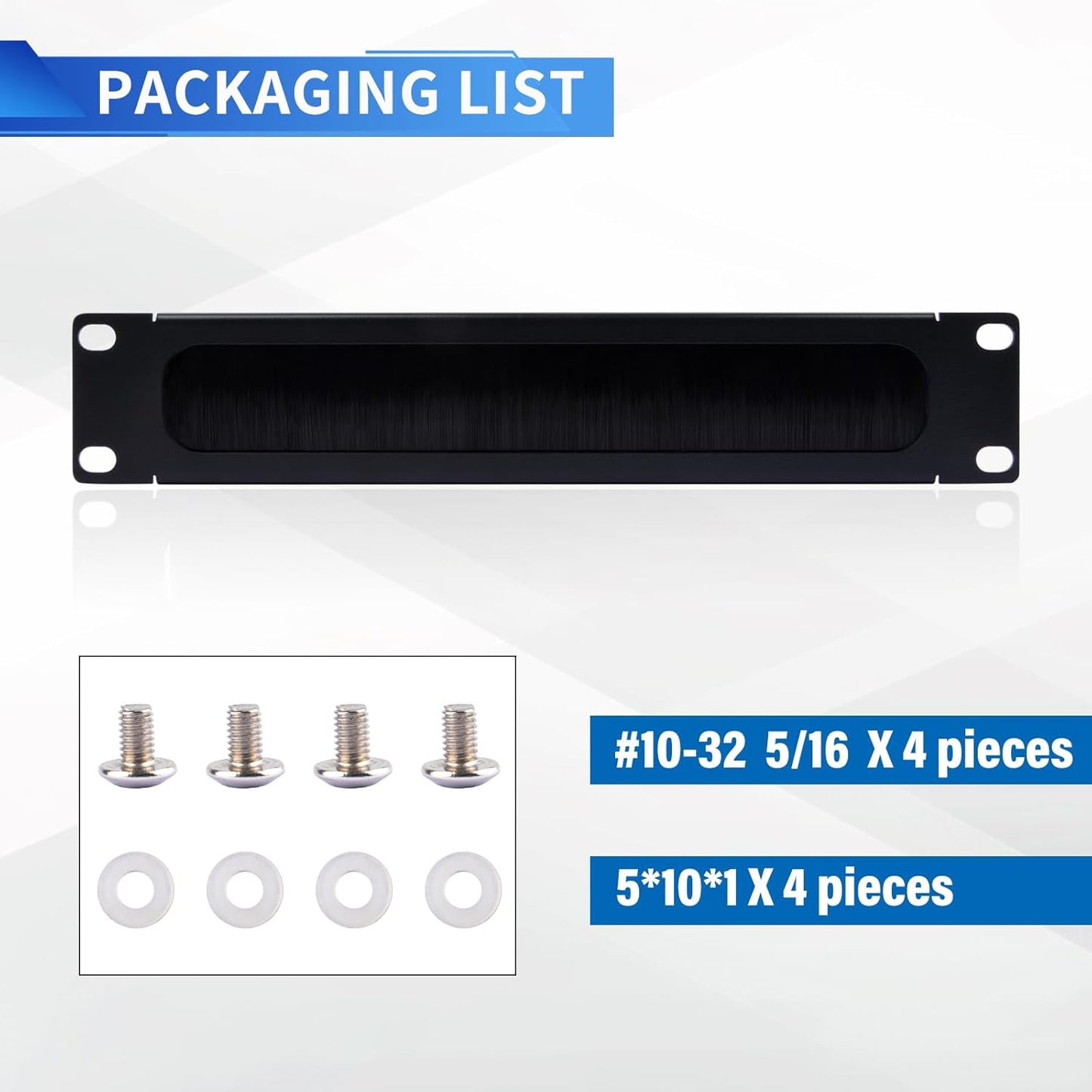GeeekPi 10 inch 1U T1/T0/T2/T1 Plus/T0 Plus/TL1 10 inch (2) Brush Cable Manager Rack Mount Cable Management Panel