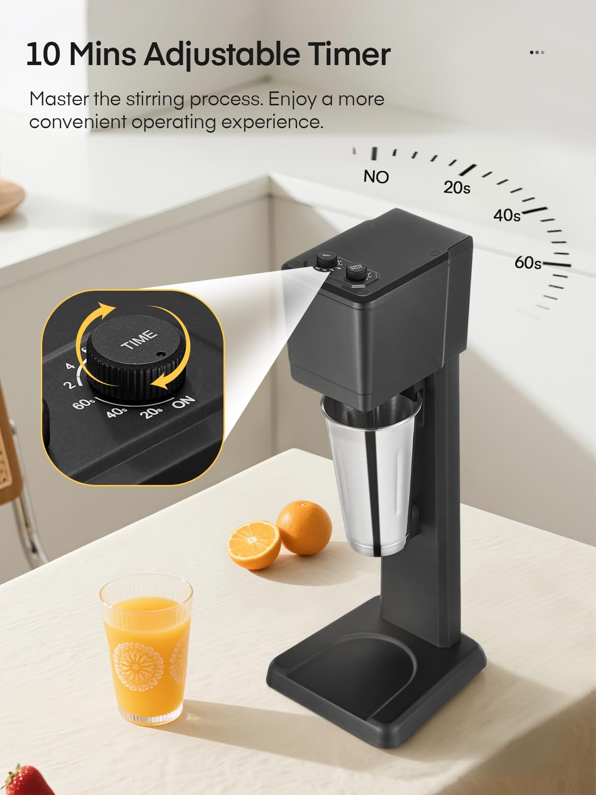 Milkshake Maker Machine, 375W Commercial Milk Shake Maker Mixer, Single Head Drink Mixer Blender Machine, 3-Speed Milkshake Blender with 27.7oz Stainless Steel Cup for Commercial
