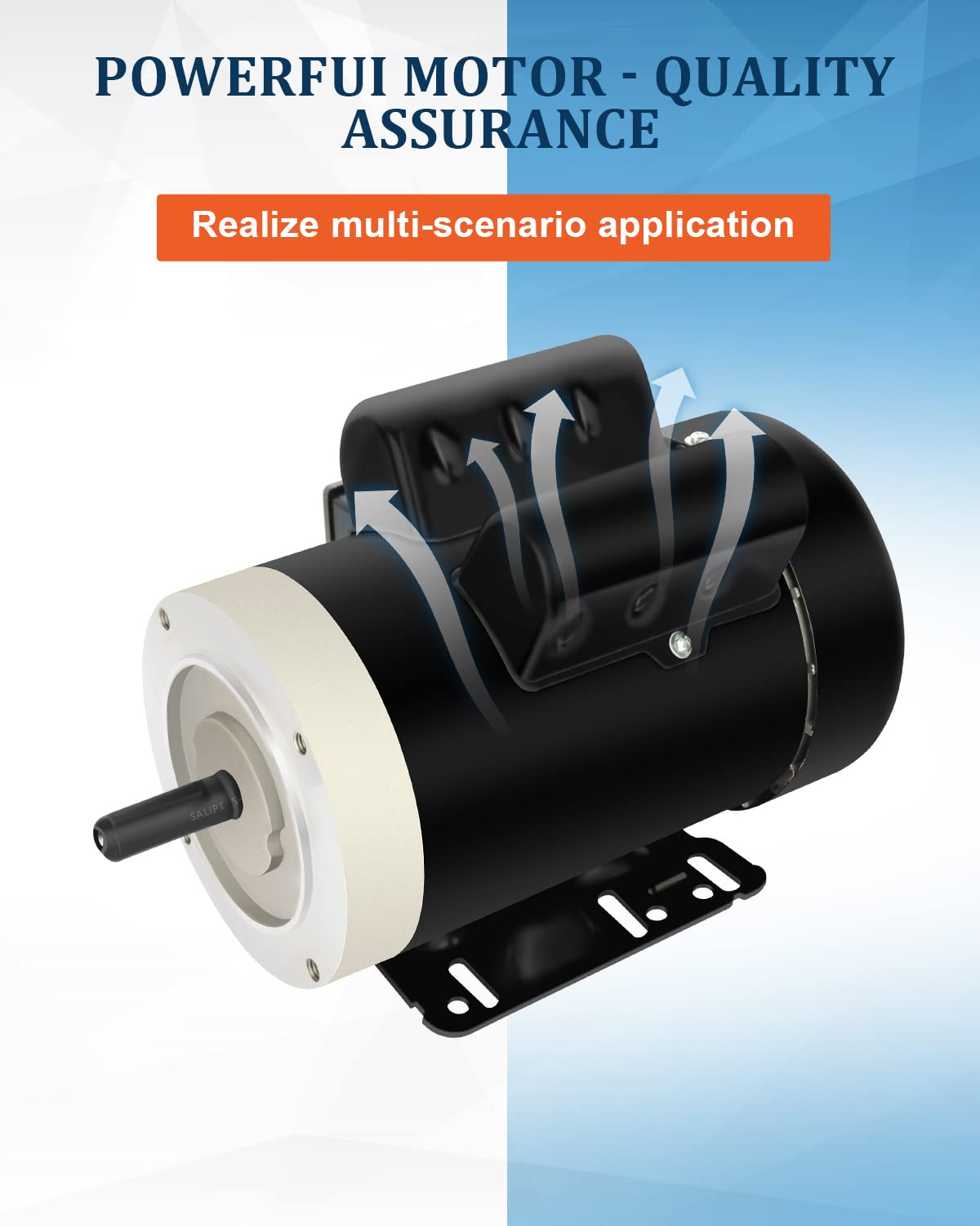 2HP General Electric Motor 3450 RPM, Single Phase, 56C Frame,115V/230V, 5/8" Shaft Diameter Rolled Steel Shell Air Compressor 60HZ