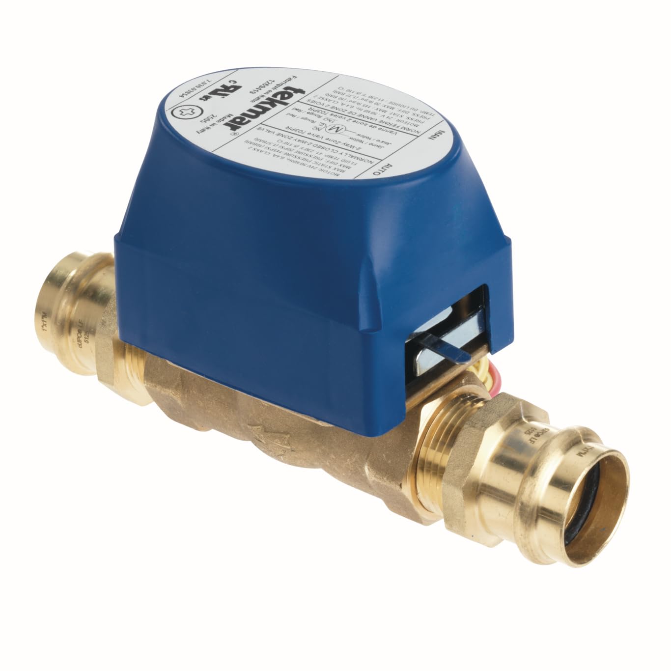 tekmar 703PR 2-Way Zone Valve | Normally Closed, Electro-Mechanical Actuation with End Switch, 1" Press Fitting, 24V AC Hydronic Heating & Cooling Systems