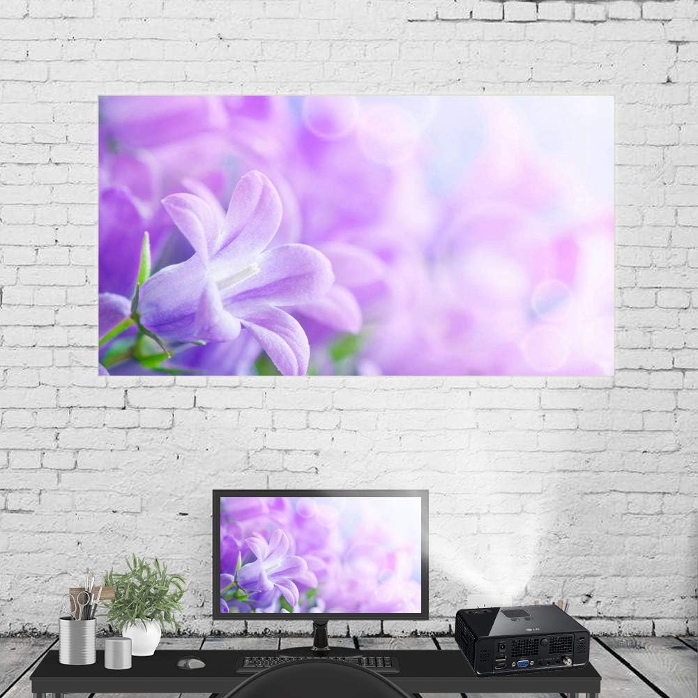 Zopsc 60-120 Inch 16:9 Anti-Reflective(84inch) Portable Projection Screen White Synthetic Polyester Fabric Projector