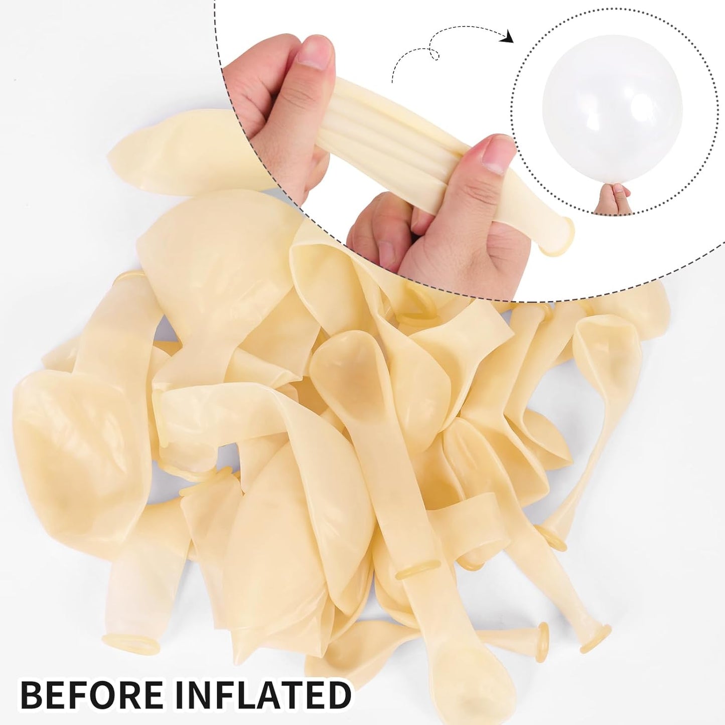 RUBFAC Clear Balloons - 129-Piece Set in Various Sizes for Birthday & Wedding Decorations | Transparent