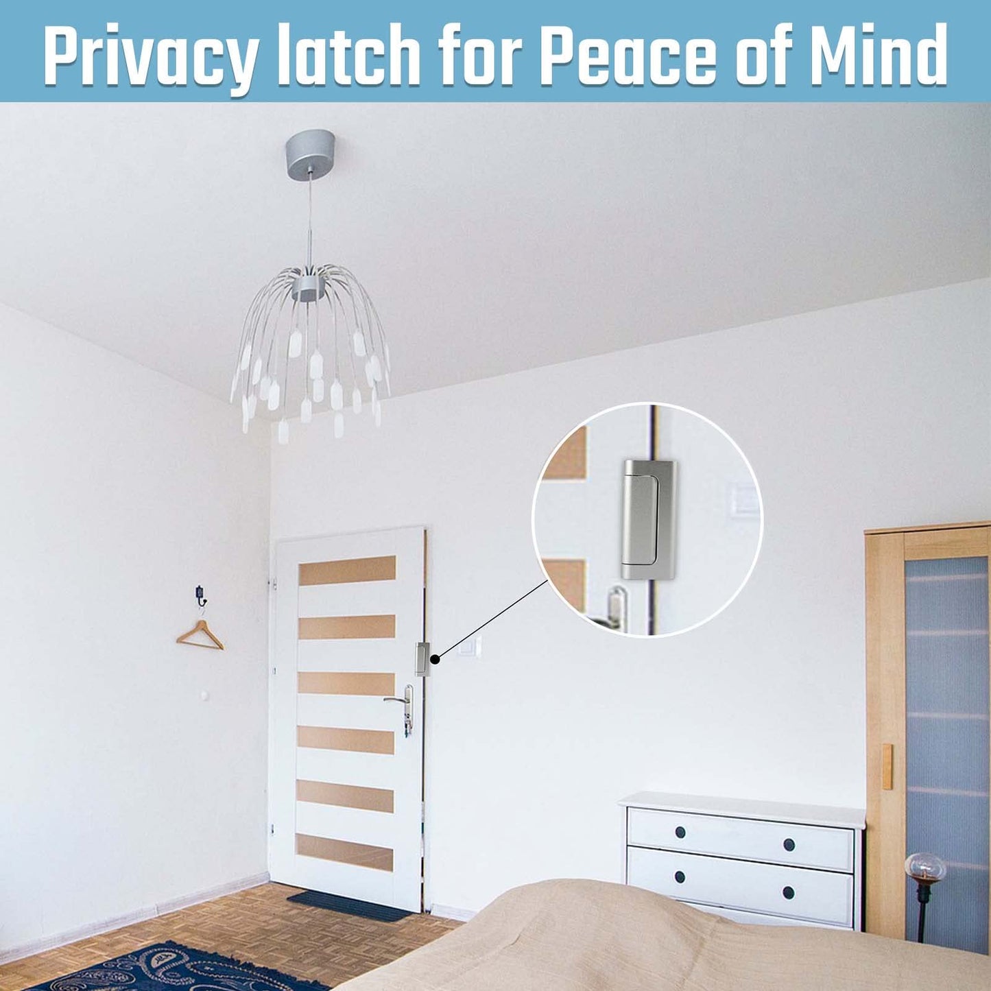 GreaTalent 3PACK Home Security Door Reinforcement Lock Childproof, Add High Security to Home Prevent Unauthorized Entry, Aluminum Construction Finish, Frame Lock, Silver