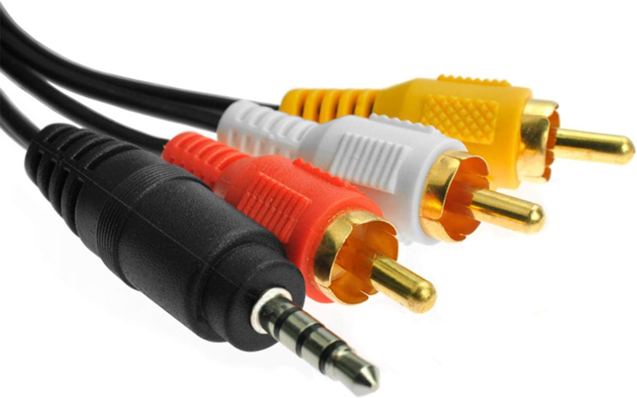 AJDPOI 3.5mm 3 4.9ft Male Audio Stereo Jack to RCA Female AV Camcorder Adapter Connector Extension Cable for Audio