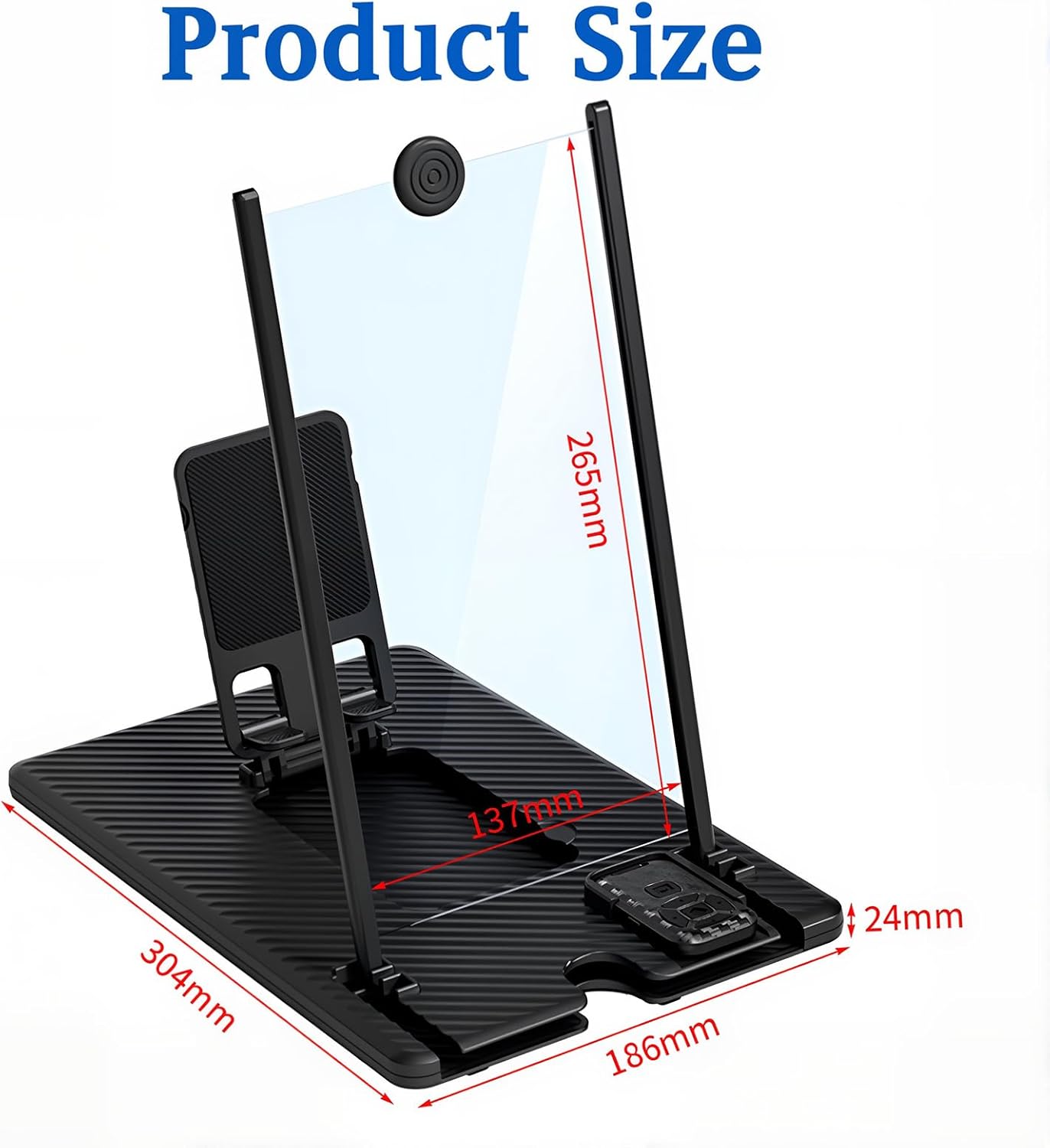 14" Remote,3D Screen Magnifier for Cell Phone with Bluetooth HD Magnifing Screen Enlarger Projector for Movies Videos
