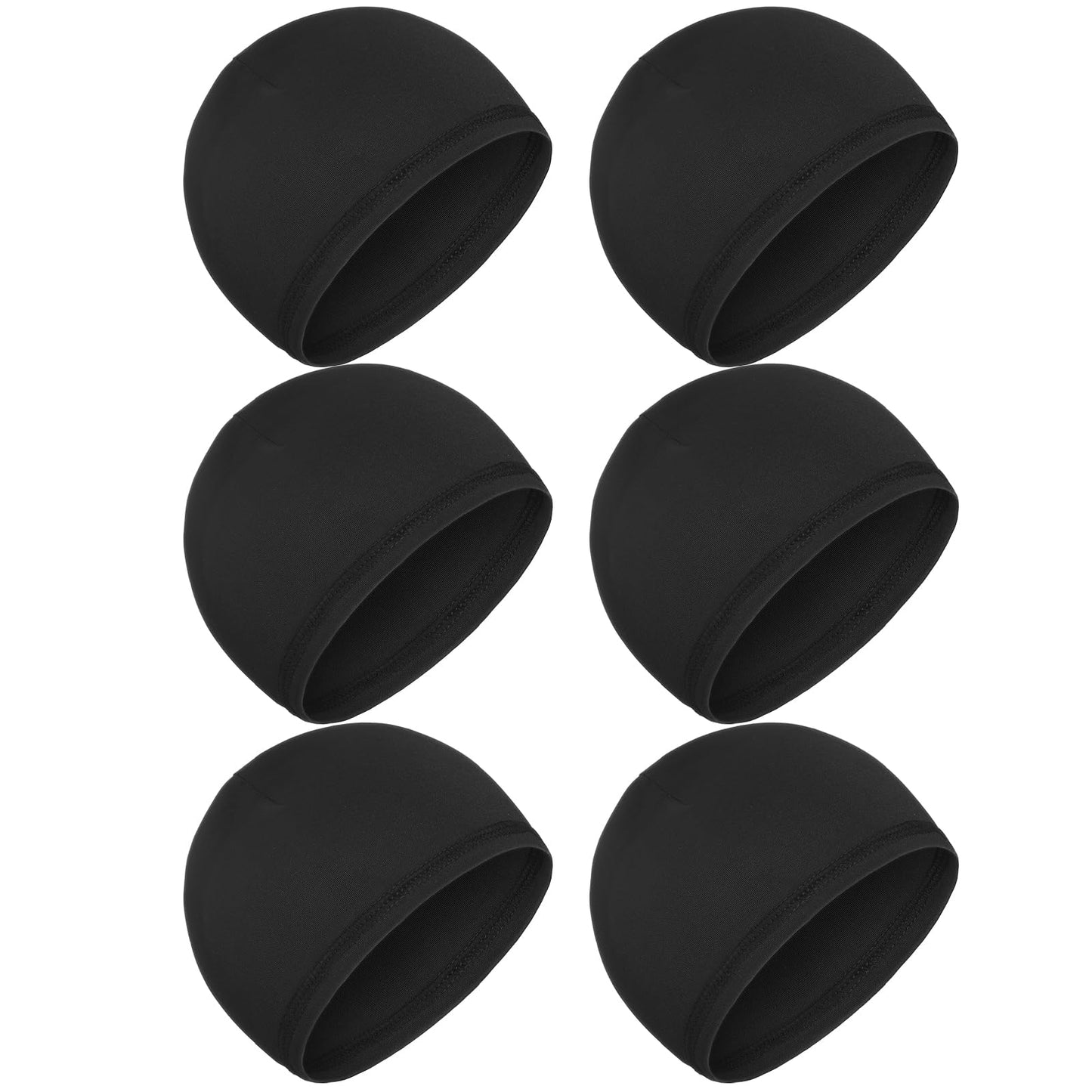 Boao 6 Pieces Cooling Skull Caps Helmet Hard Hat Liner Sweat Wicking Running Beanie Cycling for Men Women (Small,Black)