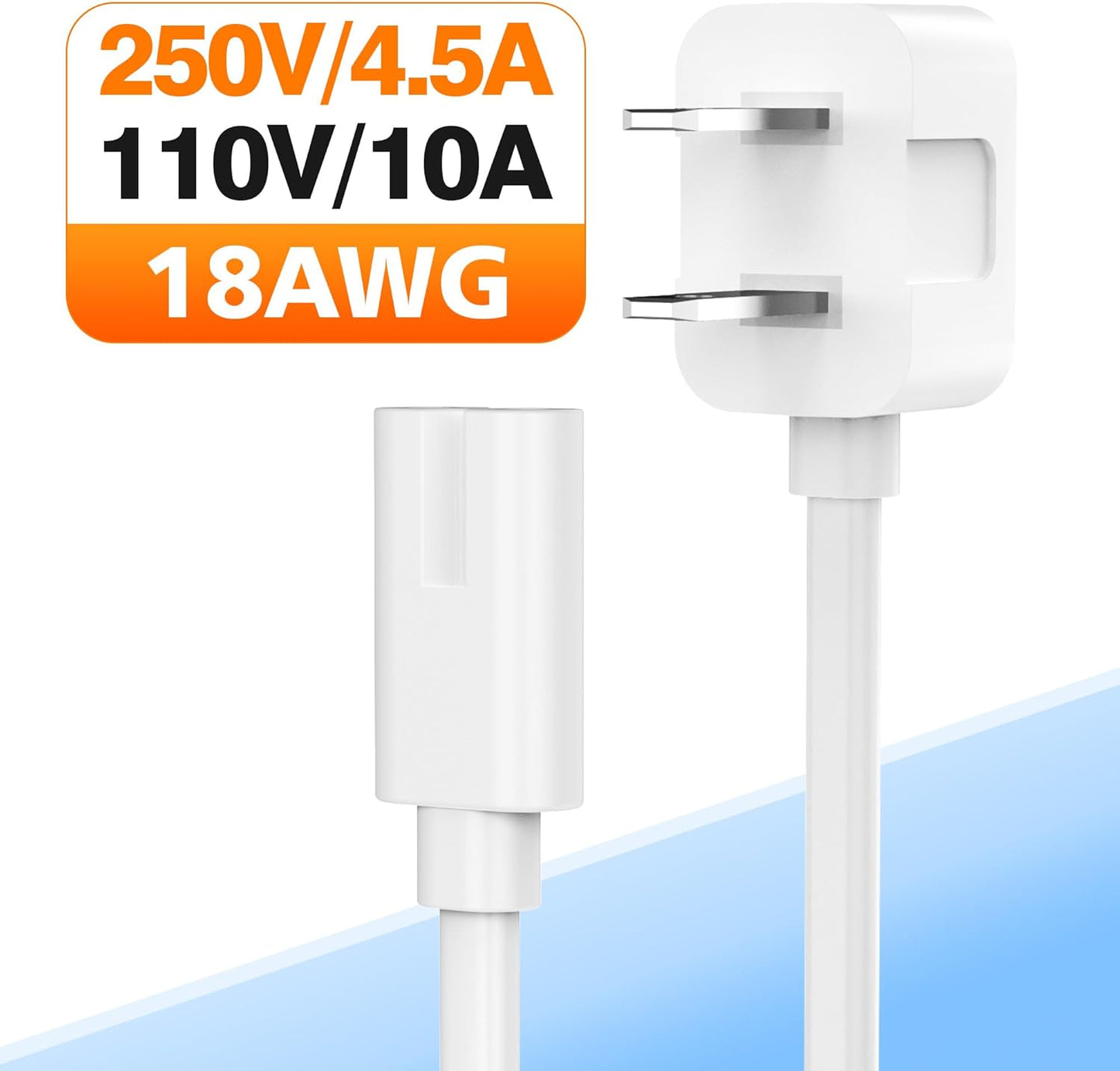 AGVEE 10ft 90 PS5/PS3 2 C7 Degree Power Cord for Sony Slim, Xbox Series S/X, Xbox One S/X, Prong Universal TV Power