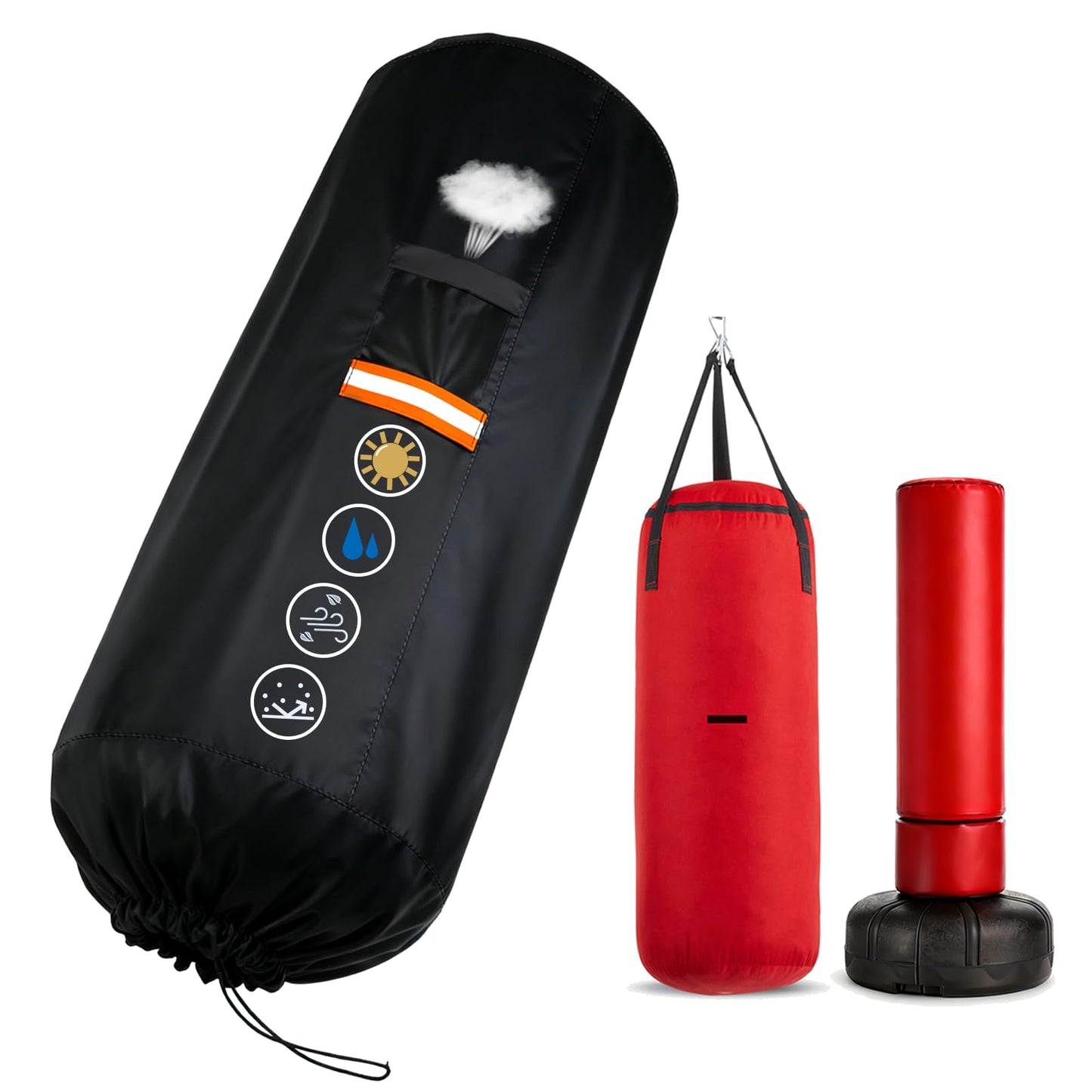 AAOWEEY Free Standing Punching Bag Cover Outdoor Waterproof 420D Oxford Fabric, Full Protector for Boxing Dummy and Stand, Heavy Duty Cover Design for Large Heavy BOB Punching Bag 70" H x 28" D