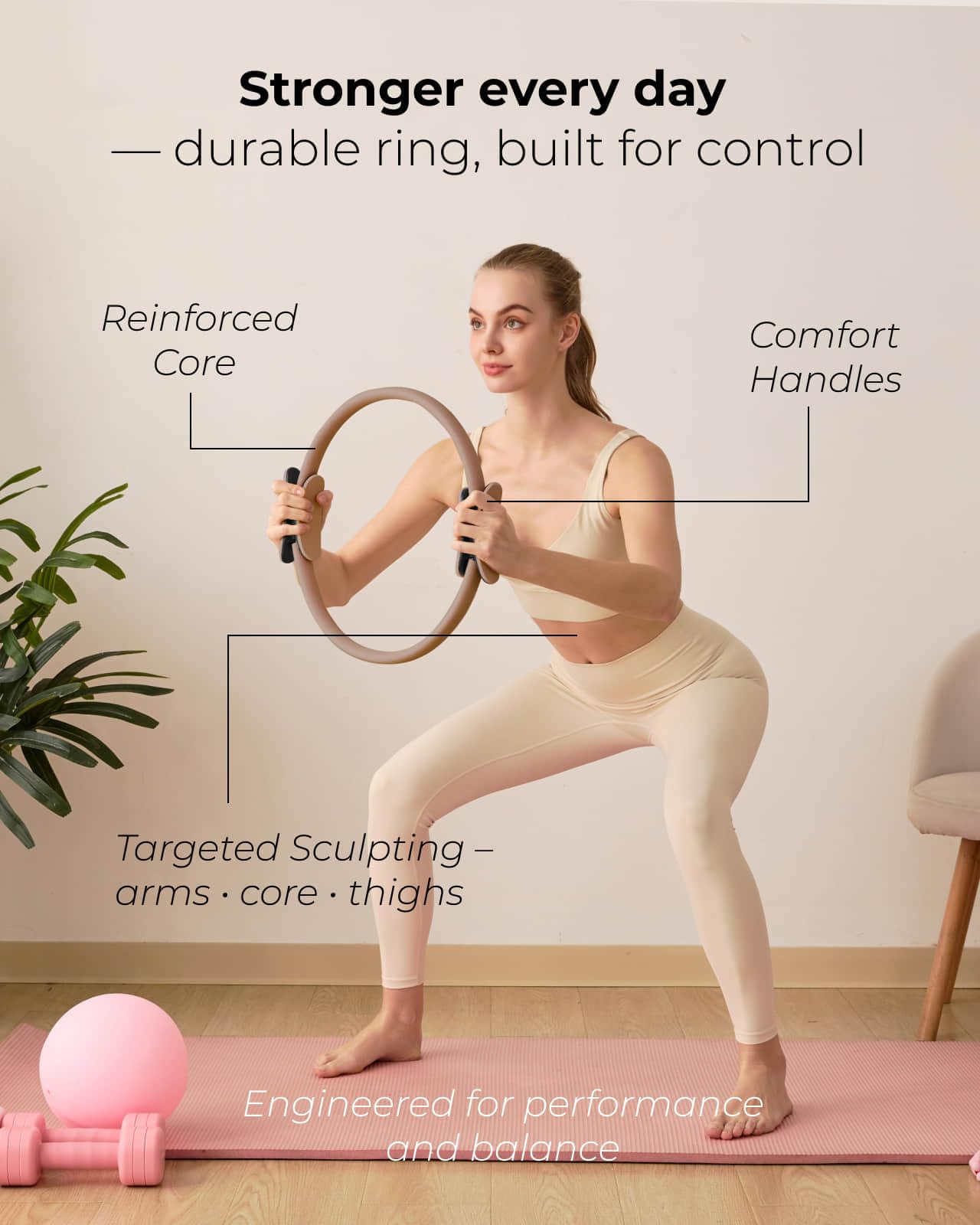 kure.fit Pilates Kit for Women – Home Pilates Equipment Set with Ring, Ball & Resistance Bands | Pilates Starter Kit with Accessories in Gift Box